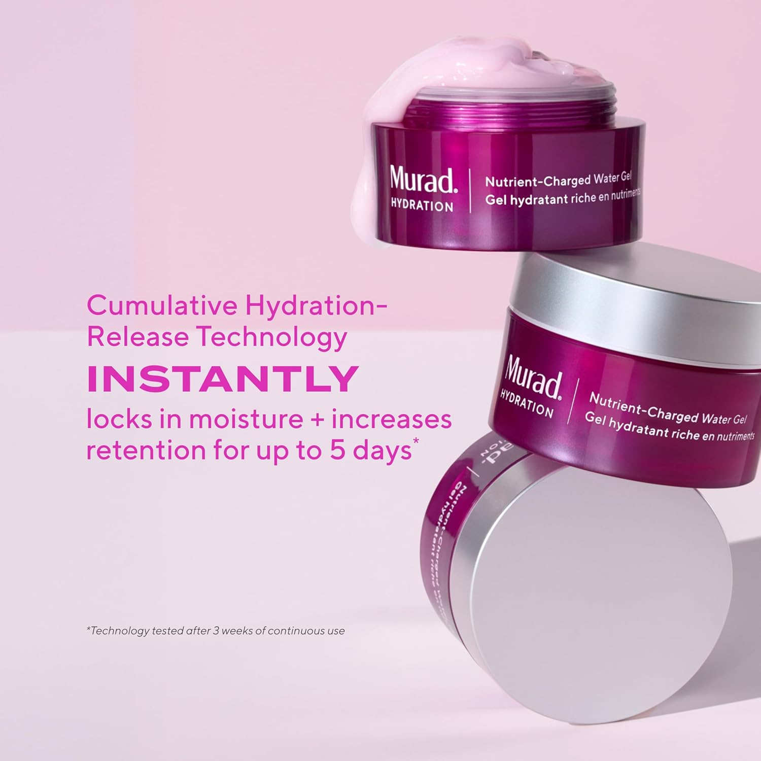 Murad Nutrient-Charged Water Gel Moisturiser 50 Ml - Lightweight Oil-Free Hydrating Face Gel Moisturiser with Peptides, Vitamins & Minerals for Oily, Combination & Dry Skin image number 5