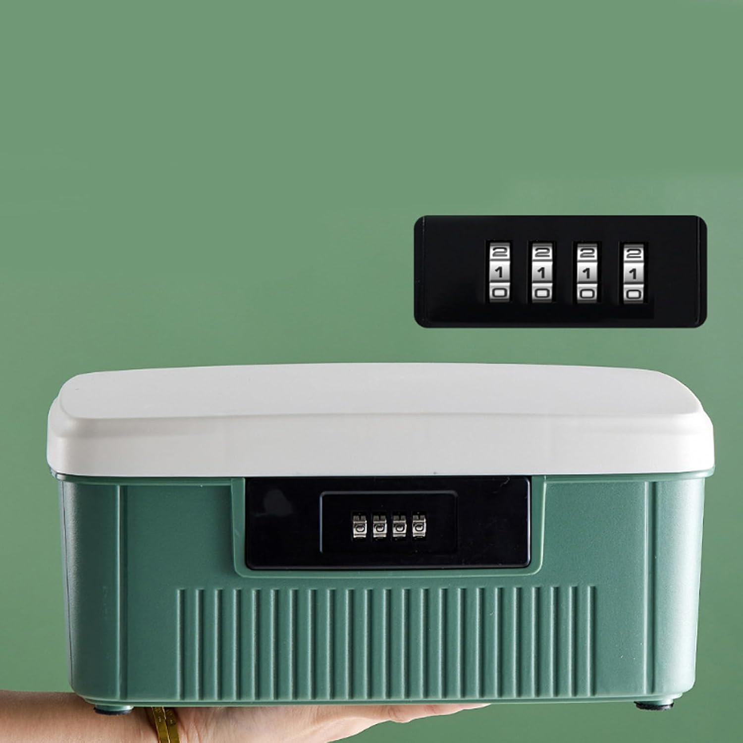 20 * 25 * 10Cm Medicine Organizer Box First Aid Health Emergency Storage Box Large Capacity Medicine Storage Bins with Combination Locks(White)