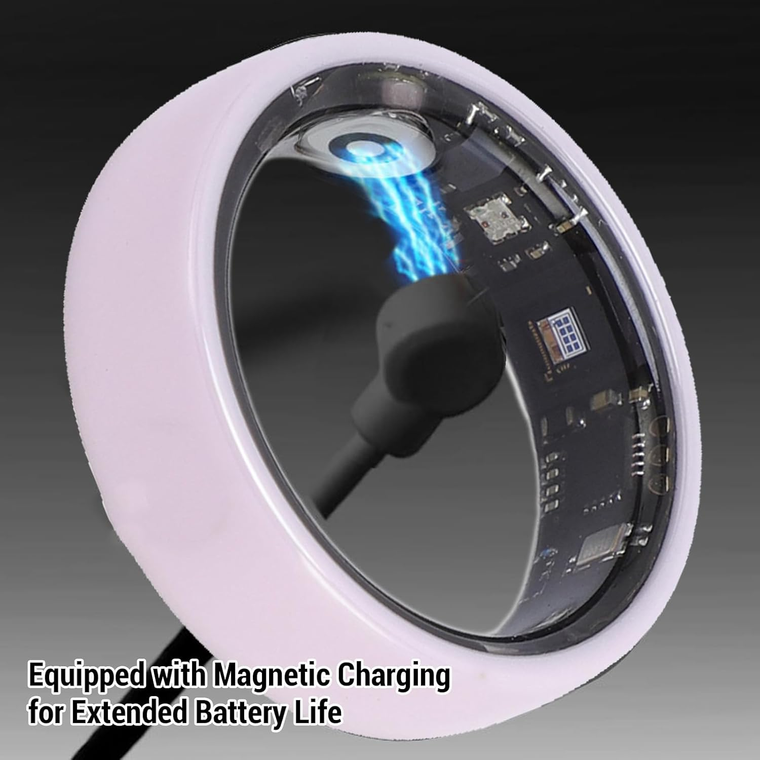 NFC Smart Ring Ceramic Waterproof Fitness Tracker with 5ATM IP68, Step Switch, Multi Sport Modes, Magnetic Charge, Lightweight Health Ring for (17.5 Mm / 0.69 In) (18.3 Mm / 0.72 Inches) image number 6