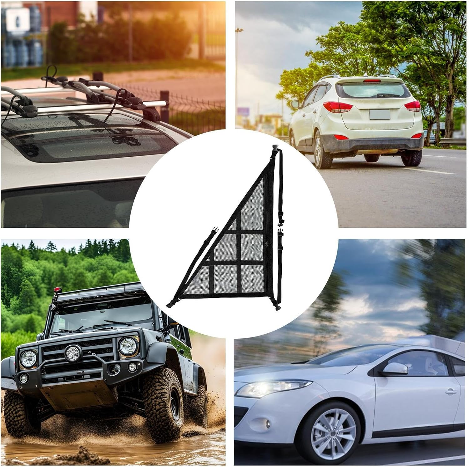 Car Ceiling Net - Triangle Mesh Storage Organizer,Heavy-Duty, Multi-Functional Interior Accessories for Road Trip Outdoor Adventure Grocery Organization image number 5