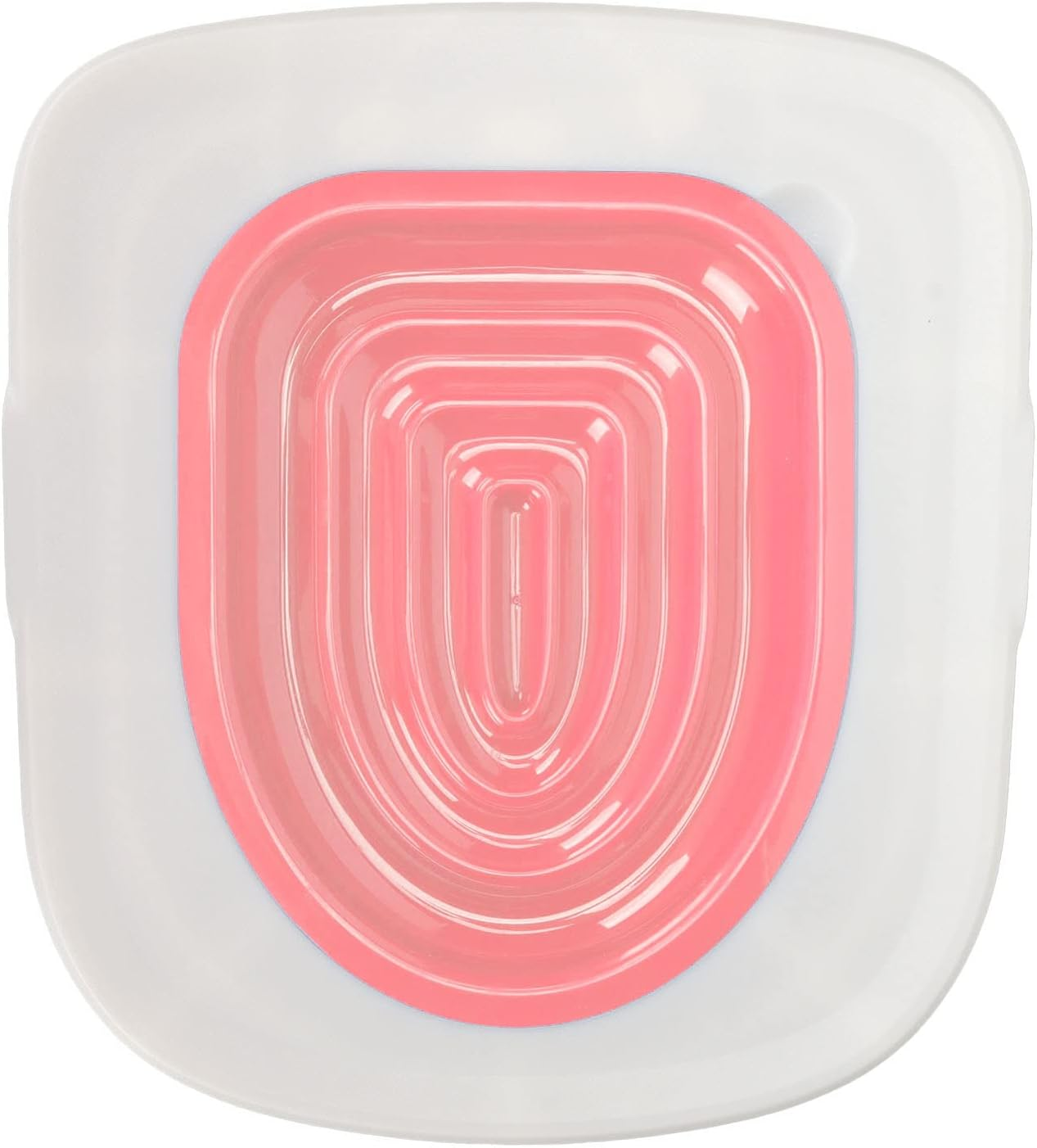 Cat Toilet Training Kit, Cat Trainer Cat Toilet Cleaning Hygienic Pet Supply, Professional Kitty Toilet Trainer Urinal Seat for All Age Cat Toilet Training (White Tray, 1 Pink