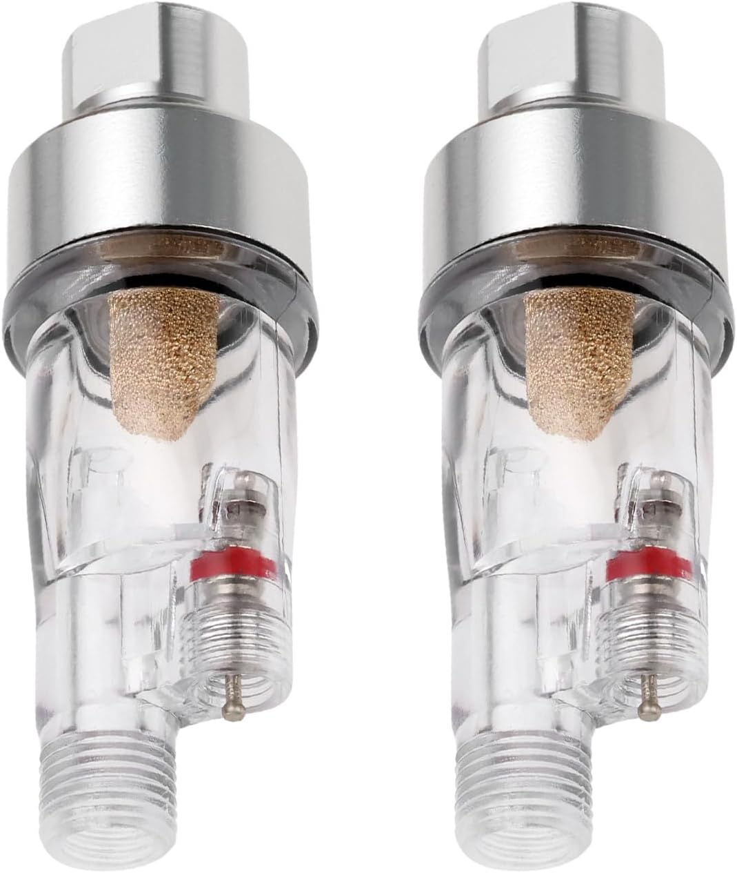 SING F LTD 2PCS 1/8 Inch BSP Thread Mini Spray Gun Filter Air Compressor Water Oil Separator In-Line Airbrush Spray for All 1/8In Bsp Threaded Airbrushes 63X22.5Mm image number 5