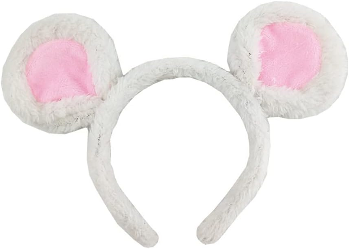 Haveratio Soft Bear Ears Headbands Plush Mouse Ears Hair Hoop for Washing Face Cartoon Animal Hairbands Halloween Costume