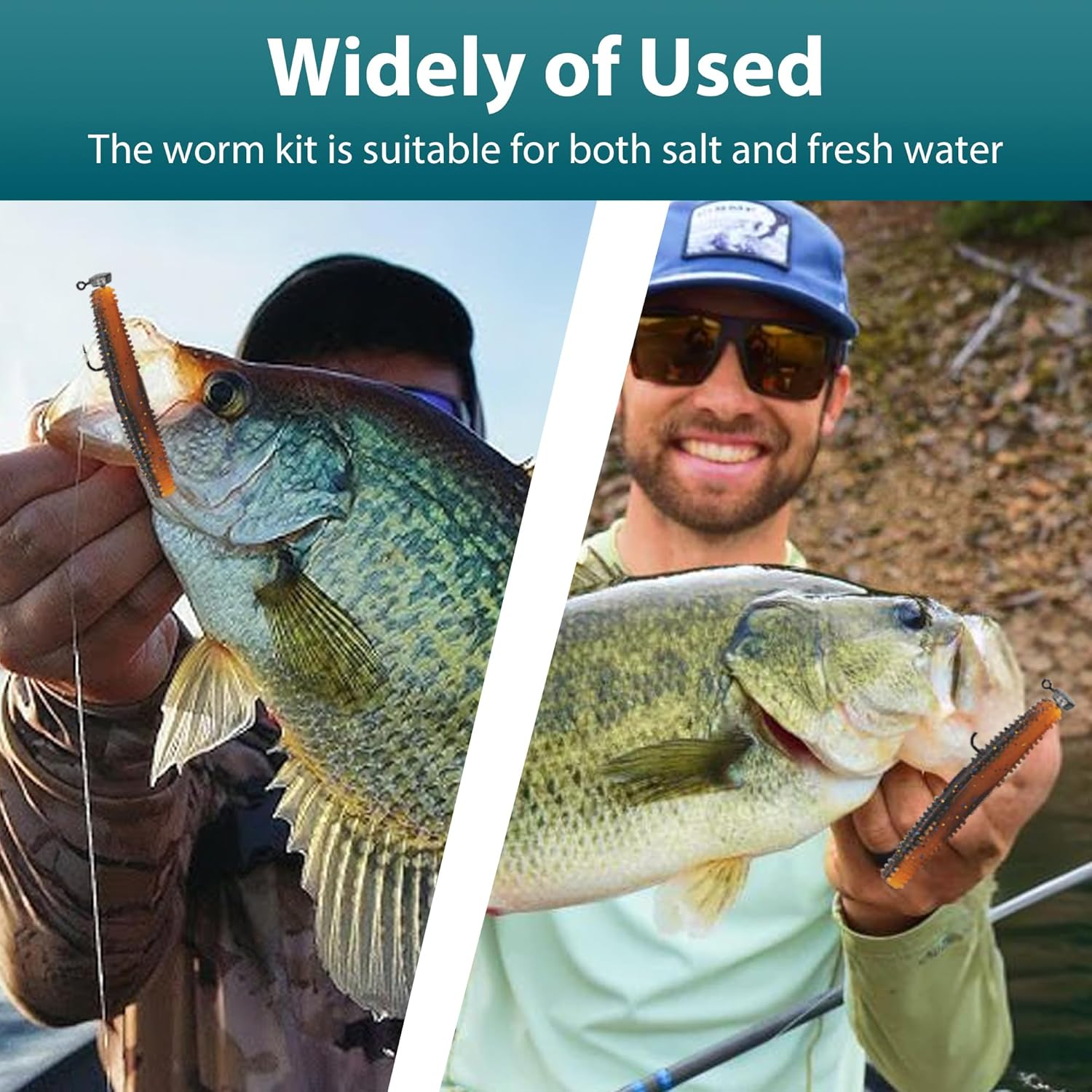 Keencatch Senko Worms for Bass Fishing, Wacky Worms, Reaction Lure, Soft Plastic Bait for Ned Rig, Fishing Lure Kit for Freshwater Bass image number 3