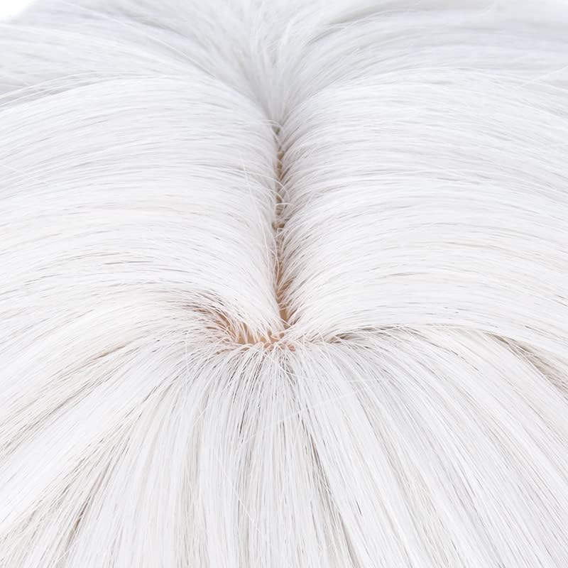 Tongtta Anime Gray White Cosplay Gabimaru Wig Short Curly Hair for Men Halloween Costume Wig for Party - Blonde image number 3