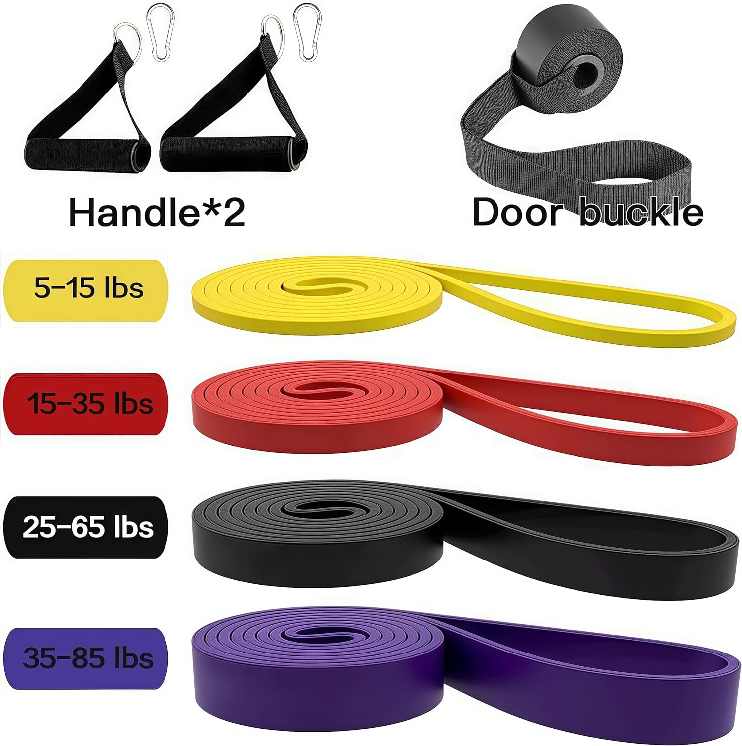 Nordquest Yoga Strap Resistance Bands &ndash; Pull up Assistance Bands & Elastic Workout Set for Strength Training | Home Gym Equipment for Men, Women, Athletes image number 3