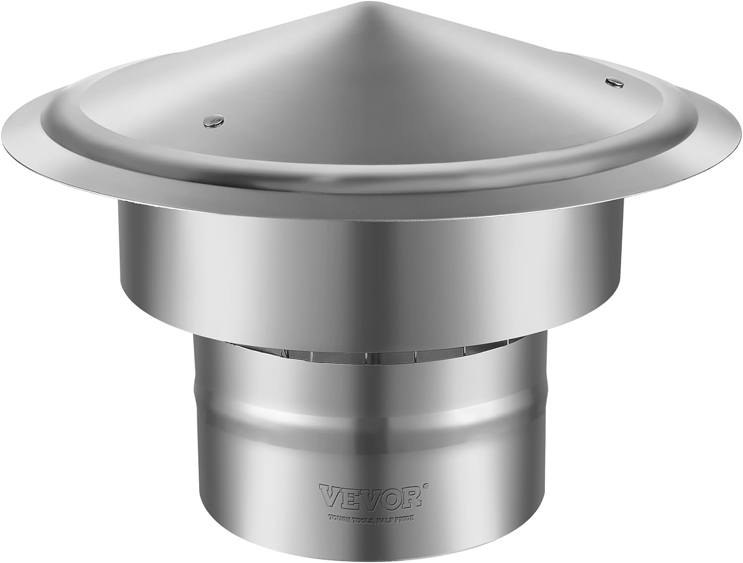 VEVOR Chimney Cap 6 Inch All Weather & Reinforced Screws & Easy Installation, for Perfect Insulation Vent Cover Outside, Silver image number 4