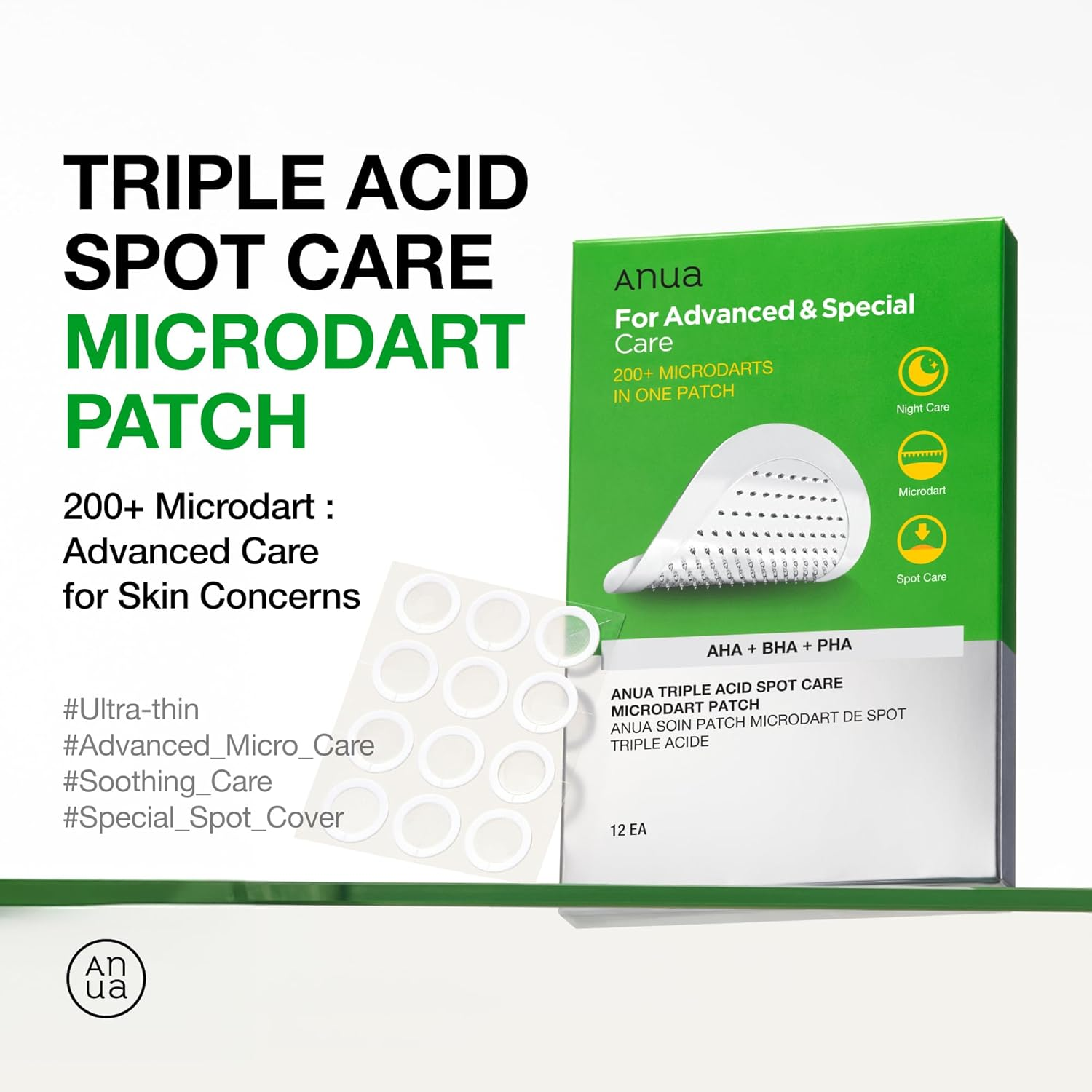ANUA Triple Acid Spot Care Microdart Patch (12 Pieces)
