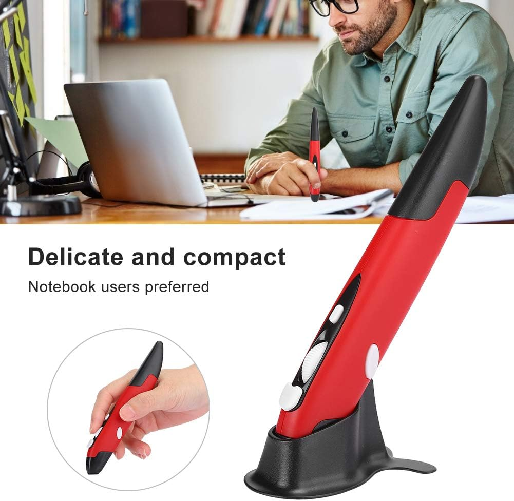 Ergonomic Mouse, USB Pen PC Parts Handwriting Mouse Pen Innovative Custom Vertical Mouse for Laptop, Computer(Red, PR-03) - Gray, Pr-03 image number 3