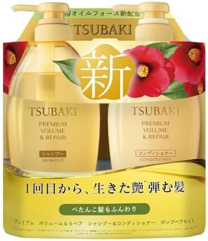 TSUBAKI Premium Volume & Repair Shampoo and Conditioner Set &ndash; 450Ml X 2 &ndash; Japanese Hair Care with Camellia Oil for Damaged, Flat Hair image number 5