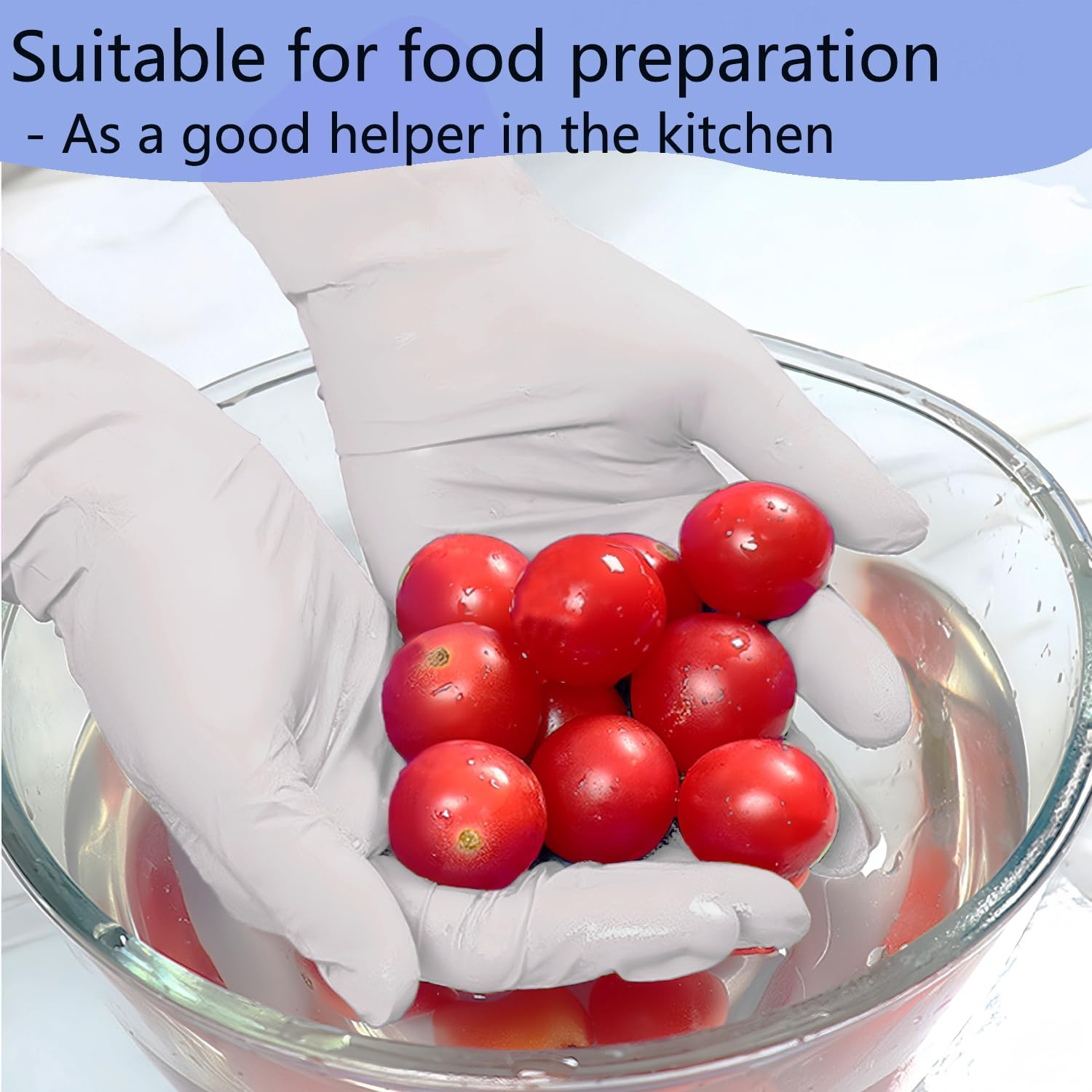 Kid Nitrile Gloves Disposable, Nitrile Gloves for Kid, Children Latex Free Disposable Glove- Cooking, Cleaning - White image number 3