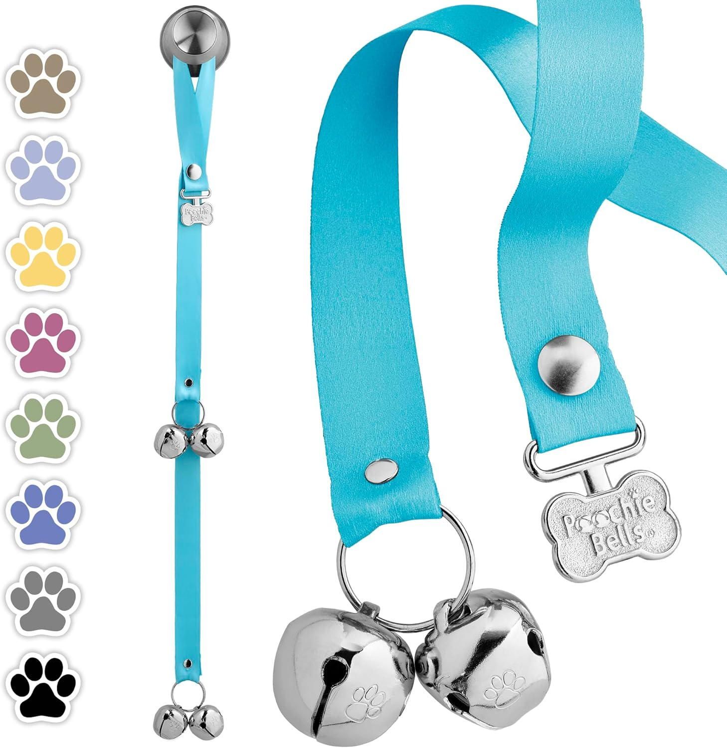 Poochiebells - Dog Bells Toilet Training - Dog Bell for Door Potty Training - Barking Dog Doorbell - Adjustable Length Dog Door Bells and Training Bells - Dog Toilet Training Bell (Starry Night)