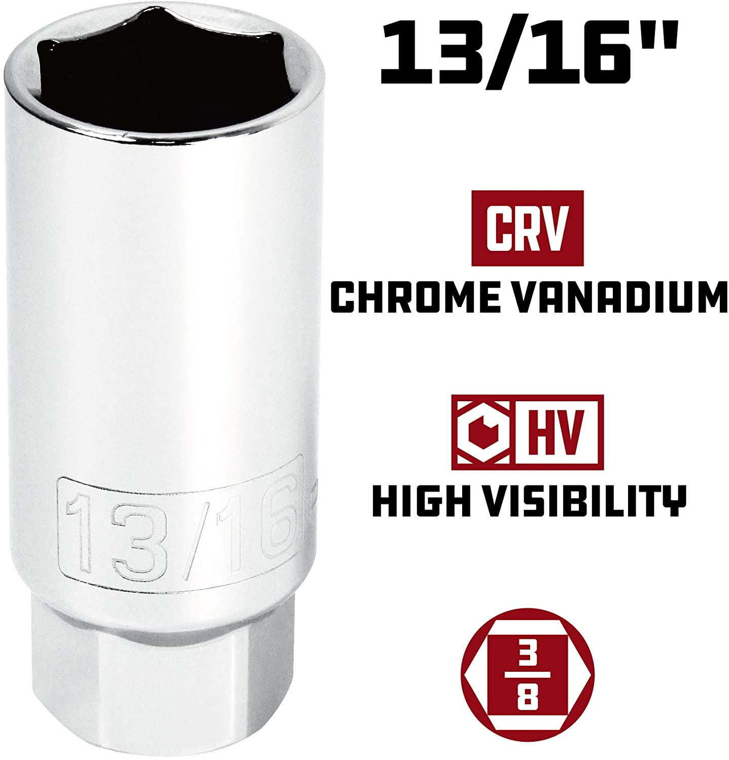 Powerbuilt 640855 3/8-Inch Drive Spark Plug Socket Set, 5-Piece image number 1