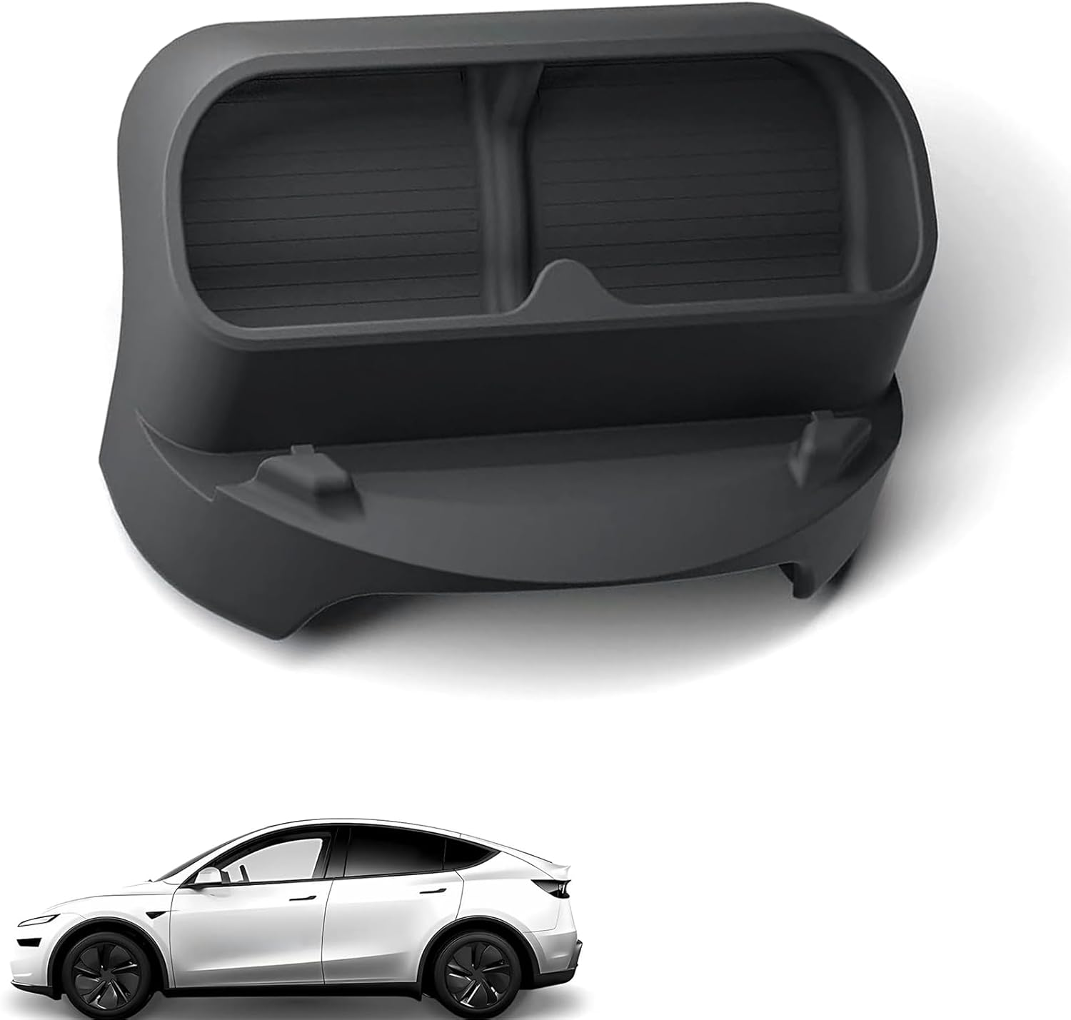 MAEZOE Tesla Model Y Juniper 2025-2026 & Model 3 Highland 2024-2025 Steering Wheel Phone Holder & Glasses Case &ndash; Silicone Storage Box, Anti-Slip Navigation Stand, Organiser for Sunglasses & Keys image number 2