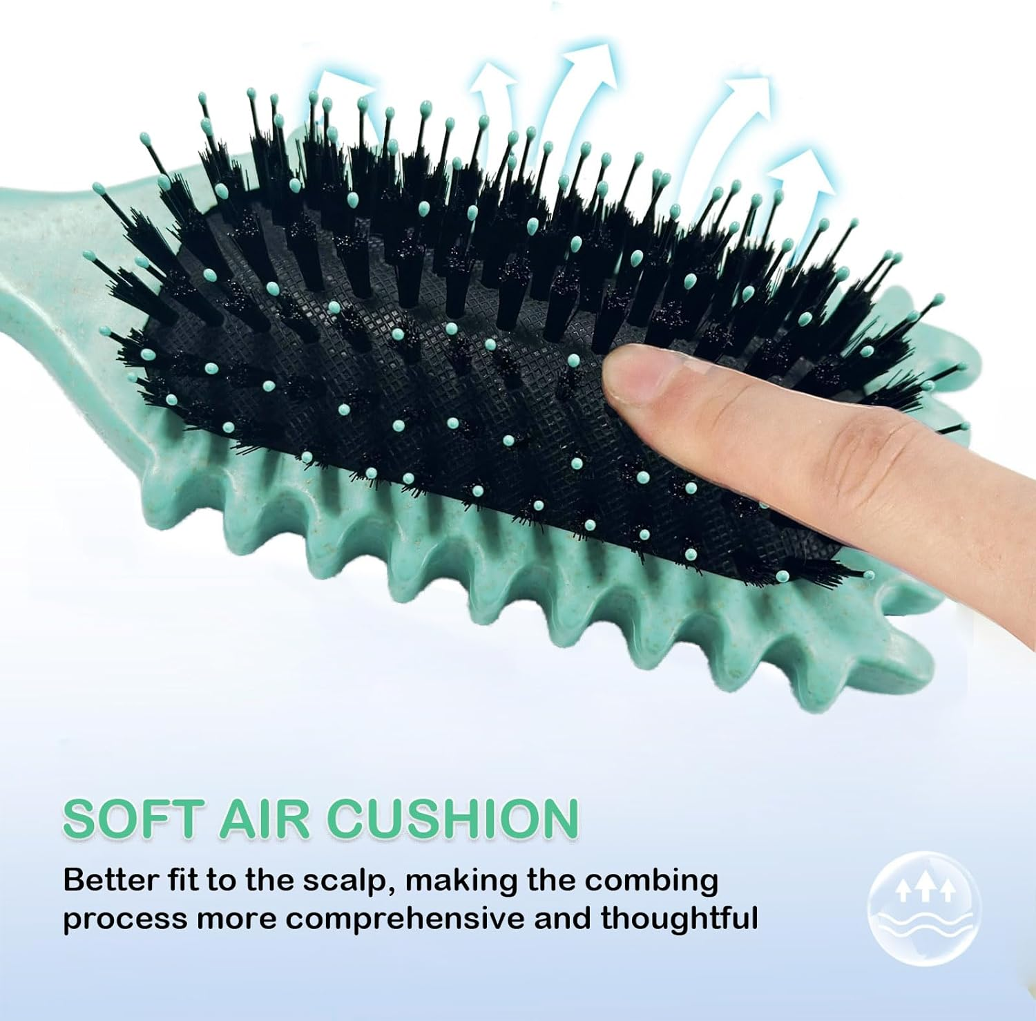 New Curly Hair Brush, 2025 Newest Brush Less Pulling Styling Brush for Men and Women, Curl Brush,Boar Bristle Hair Brush Styling Brush for Detangling (Blue) - Purple image number 4