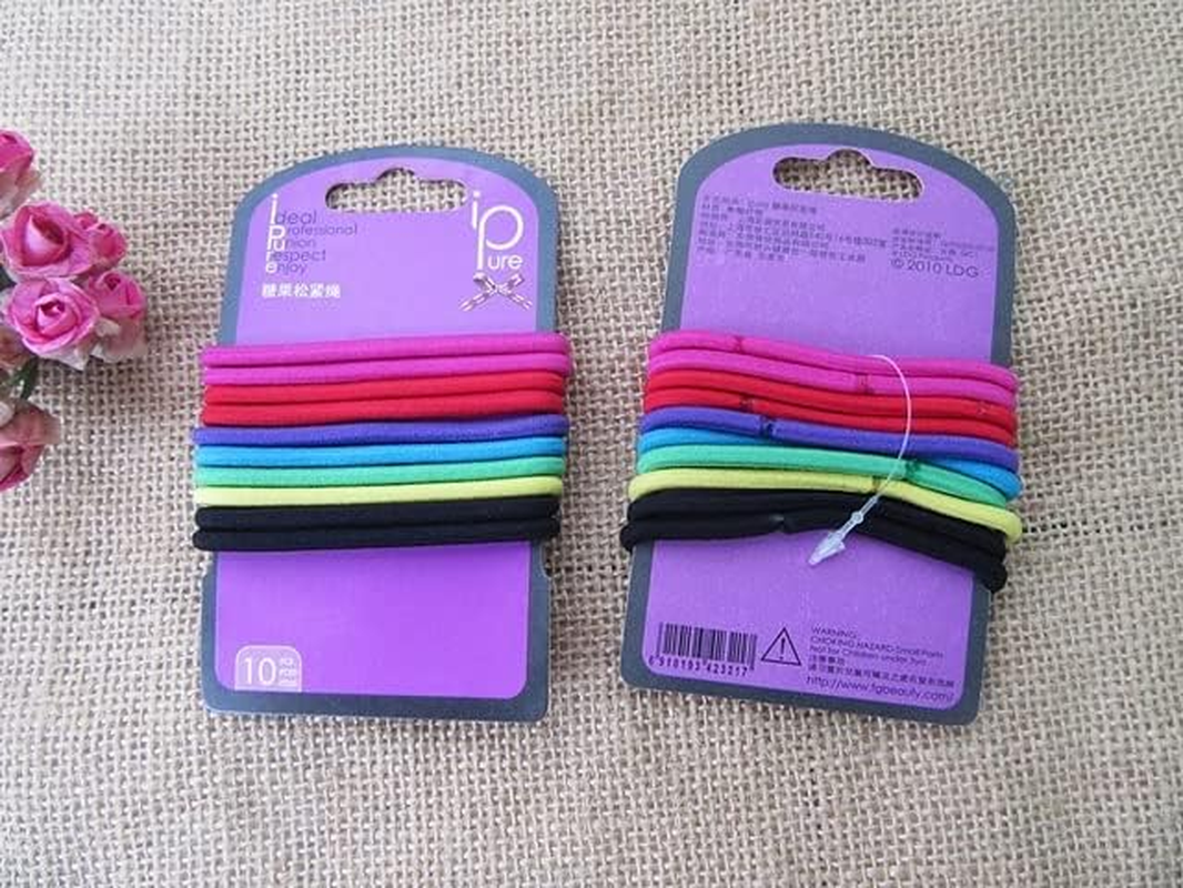 6Packsx 10Pcs Elastic Slim Hair Band Ponytail Holders Hair Tie M image number 2