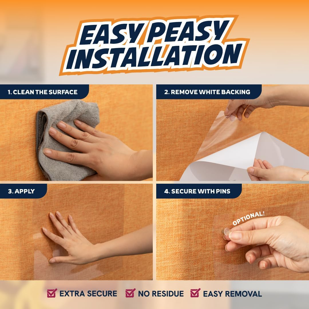 Panther Armor Furniture Protectors from Cat Scratch - 8(Eight)-Pack - Couch Guards for Cats - 4-Pack XL 17"L 12"W + 4-Pack Large 17"L 10"W Cat Scratch Deterrent - Couch Corner Cat Scratch Repellent image number 6