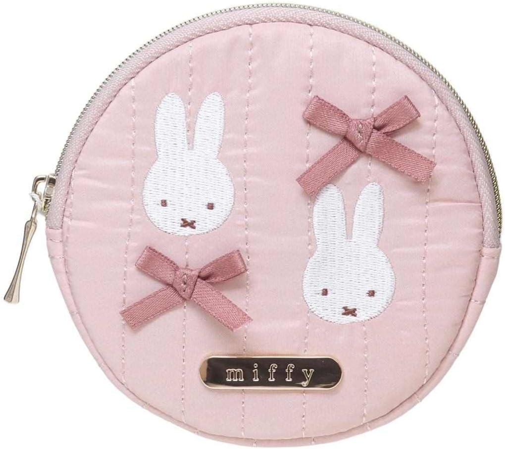 Marimo Craft Miffy My Favorite Ribbon Circle Pouch, Pink, Approx. &Phi;3.9 X D 0.6 Inches (100 X 15 Mm), DBM-2819 image number 2