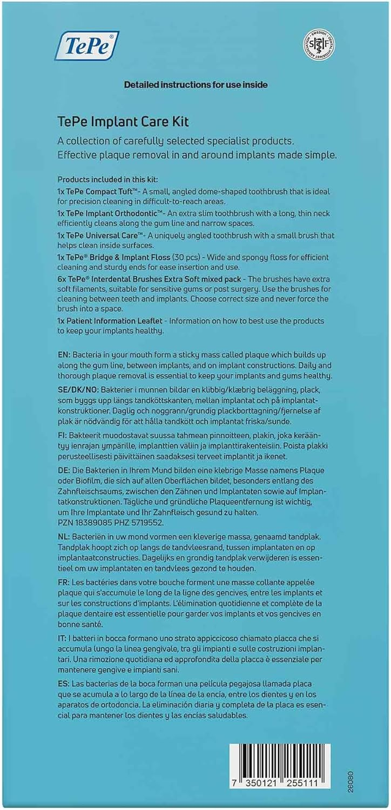 Tepe Implant Kit, 12Pcs Oral Care Kit for Implant Care, Interdental Cleaning Tools, Specialty Brushes for Good Oral Hygiene image number 4