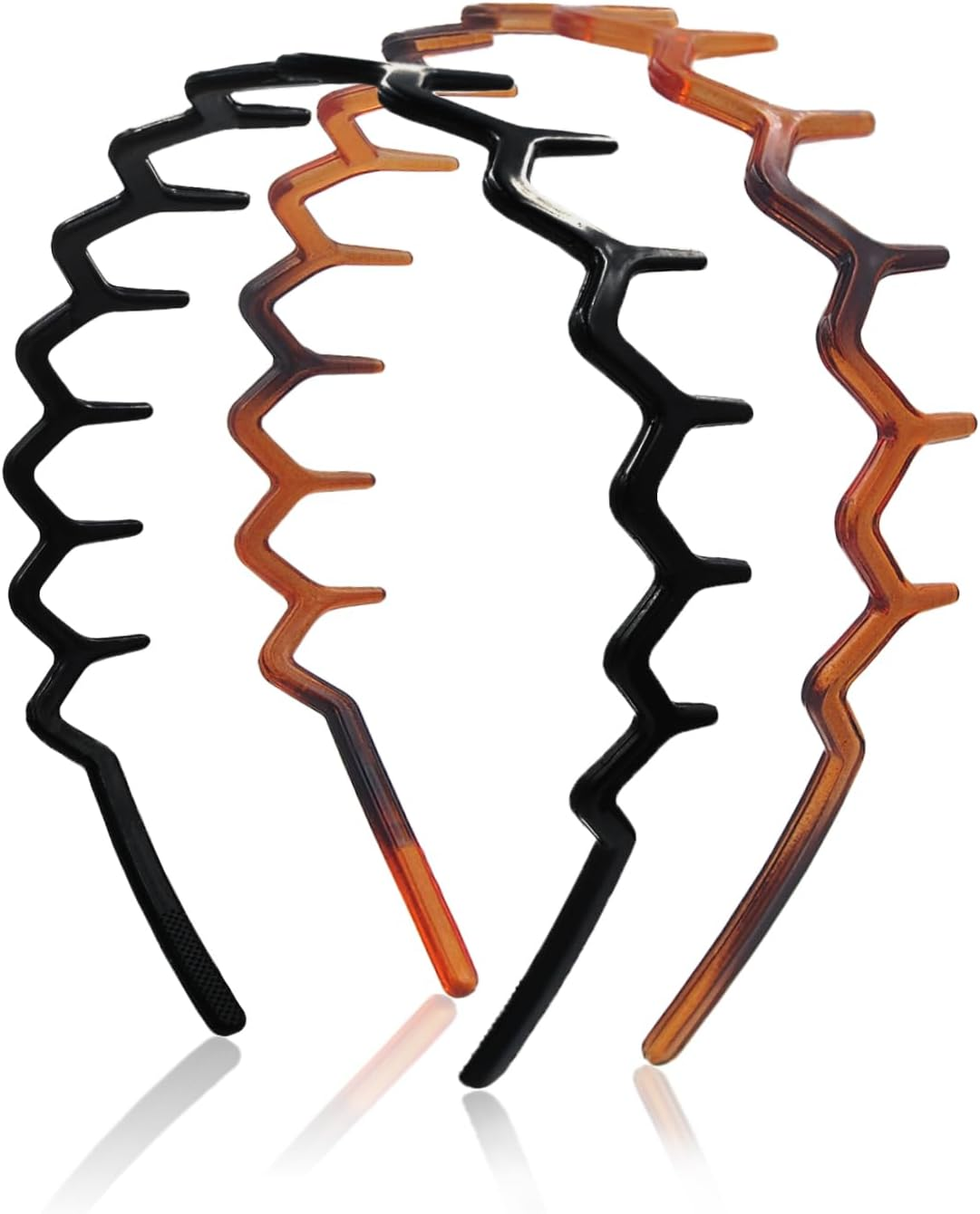 Dresyu Zig Zag Headbands for Women Men Non-Slip Plastic Hairbands Shark Teeth Hair Comb Wavy Headband Hair Hoop for Workout Washaing Face