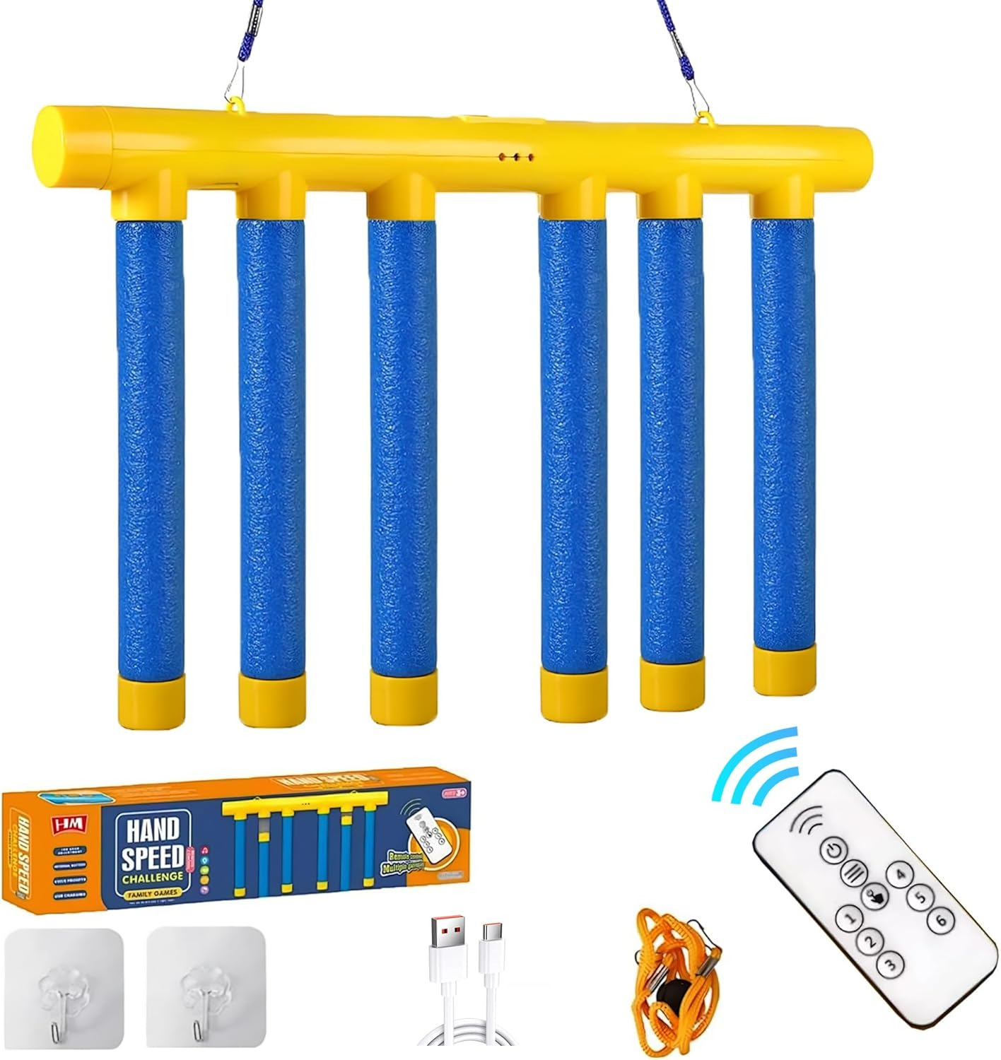 Upgrade Reflex Challenge Game &ndash; Remote Control Catching Drop Sticks Game &ndash; Hand Eye Coordination Reaction Training Toy for Kids & Adults, 3 Adjustable Speeds, Great Gift Active Family Play image number 1