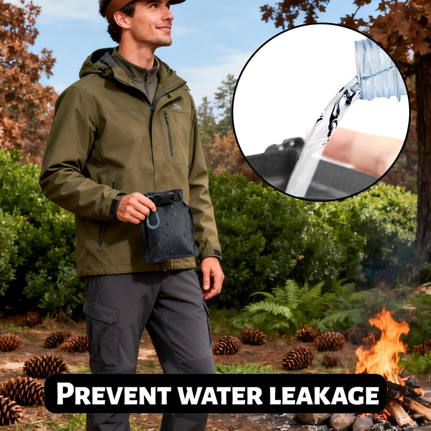 Waterproof Soap Bag - Leakproof Roll Seal Travel Soap Bag Mesh Pockets | Bar Soaps Holder with Foaming Nets Hook | for Gym Camping Outdoor Swimming Holiday, Durable Nylon