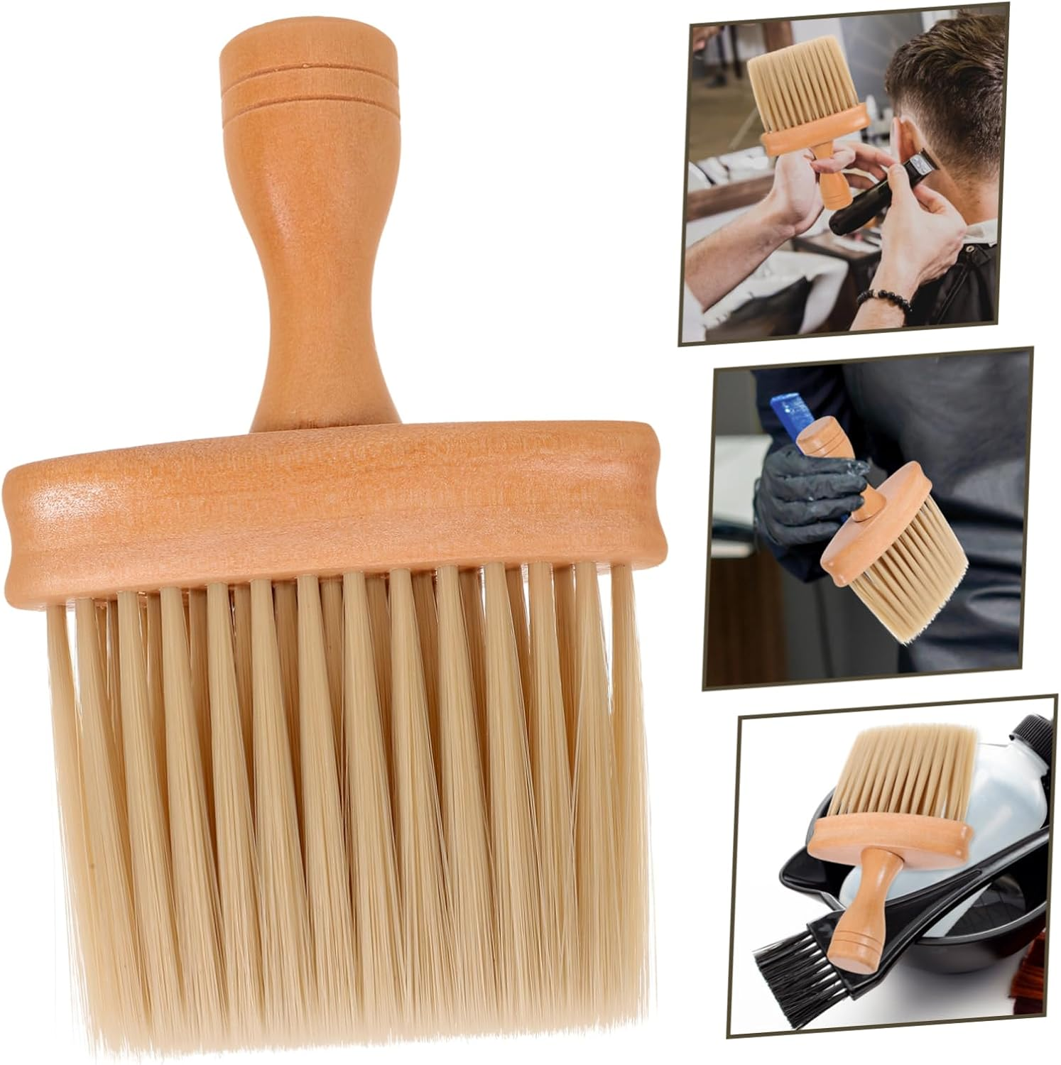 ERINGOGO Hairdressing Neck Duster Brush Set Soft Bristle Haircutting Brush for Salon and Barber for Professional Grooming and Neckline Cleanup image number 2