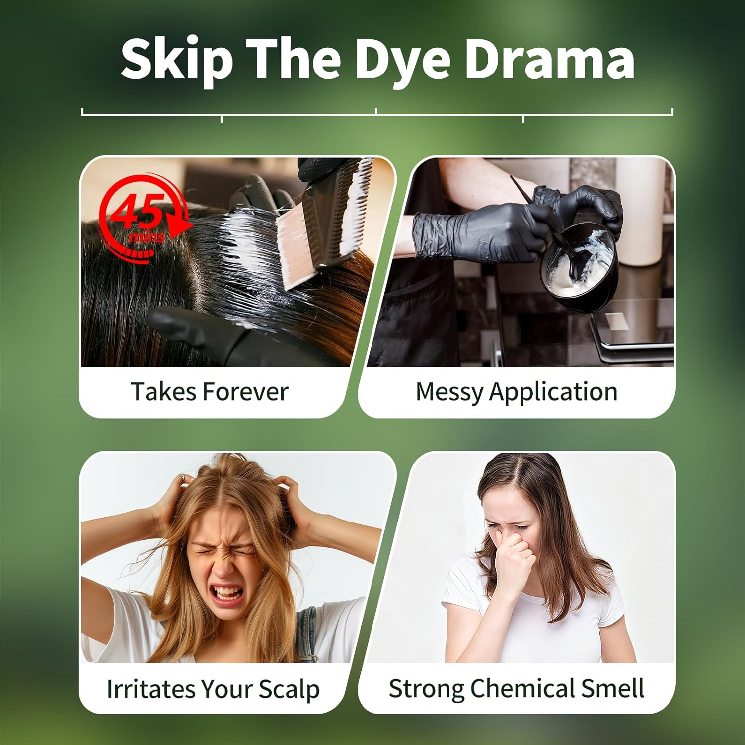 SEVICH Hair Color for Men Gray Coverage, Natural Plant Formula with Applicator Brush, No Ammonia No Peroxide, Quick & Easy Root Touch up in 30 Minutes (Black) image number 4