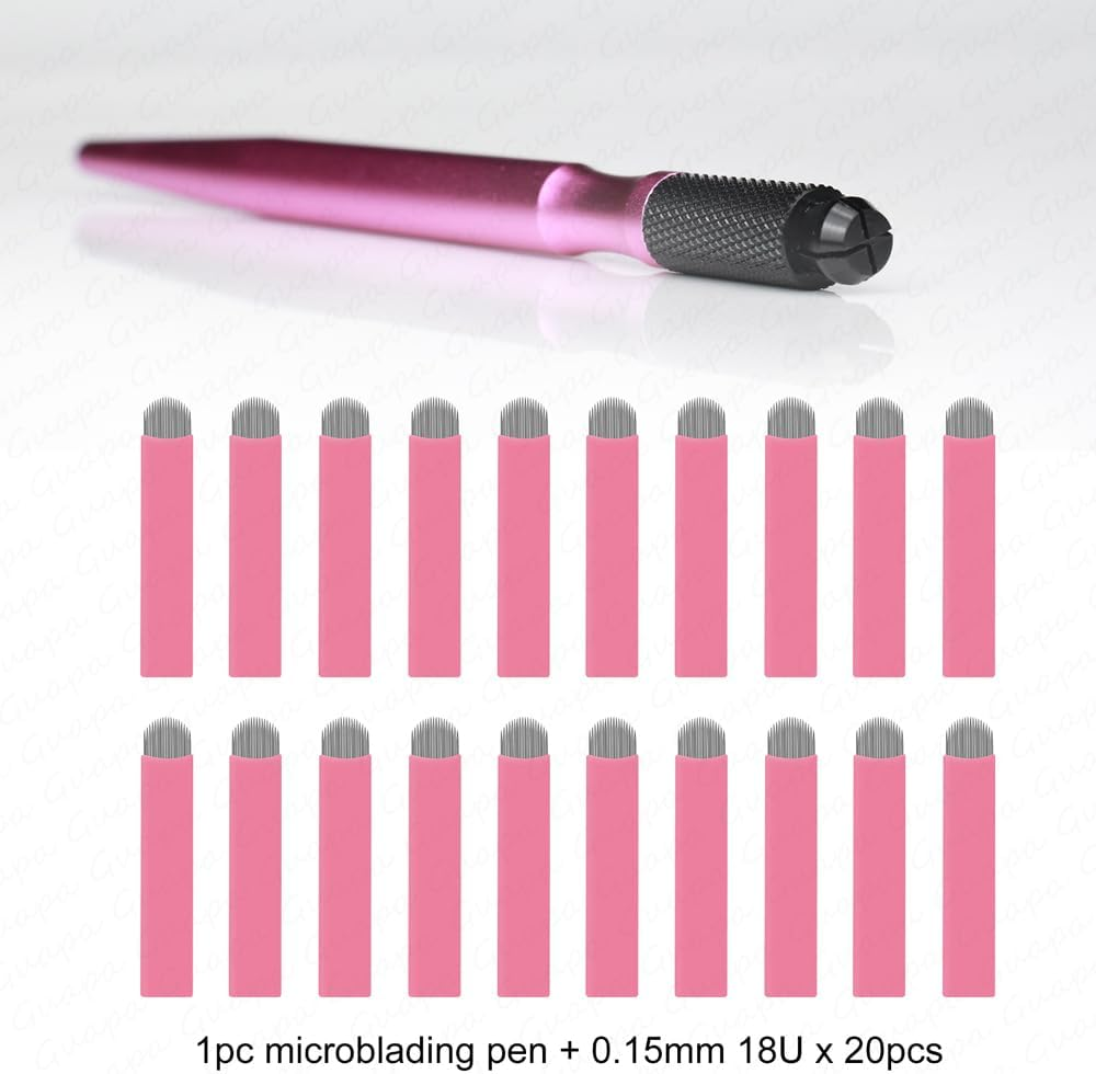 Microblading Handles Manual Microblading Pen with Nano 0.15Mm Blade Microblade Holder for Eyebrow Lip Microblading Kit image number 1