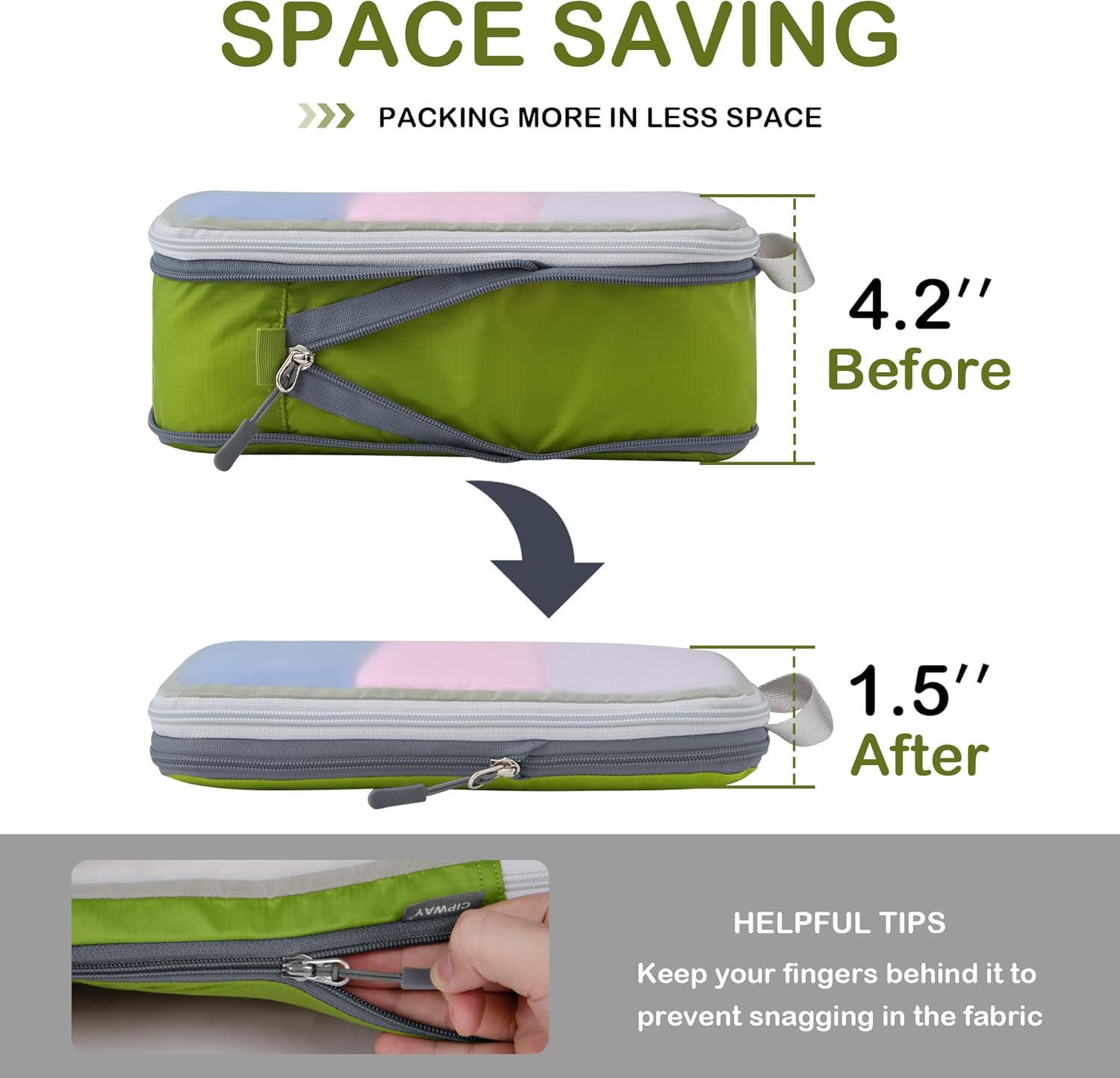 Cipway Compression Packing Cubes for Travel-Expandable Luggage Organizer Set Pack More in Less Space,Travel Gear Accessories image number 1