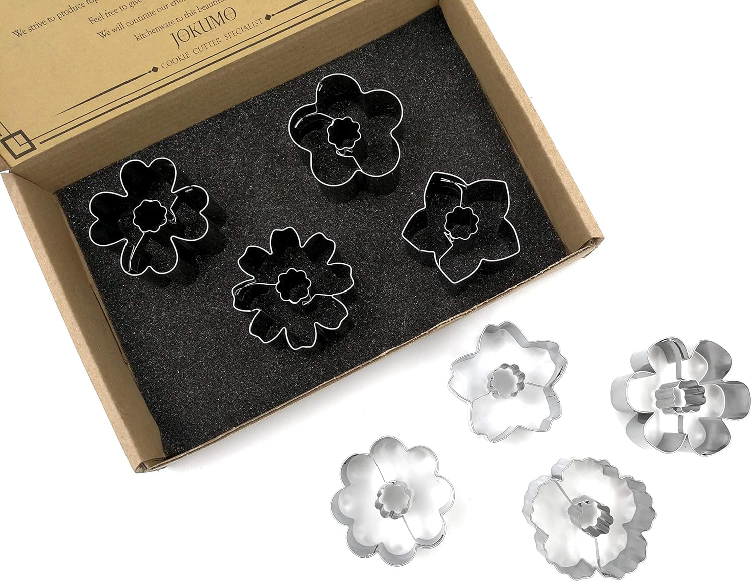Flower Blossom Cookie Cutters Set &ndash; 8 PC High Grade 430 Stainless Steel &ndash; a Truly Unique Set for Flower Lovers image number 2