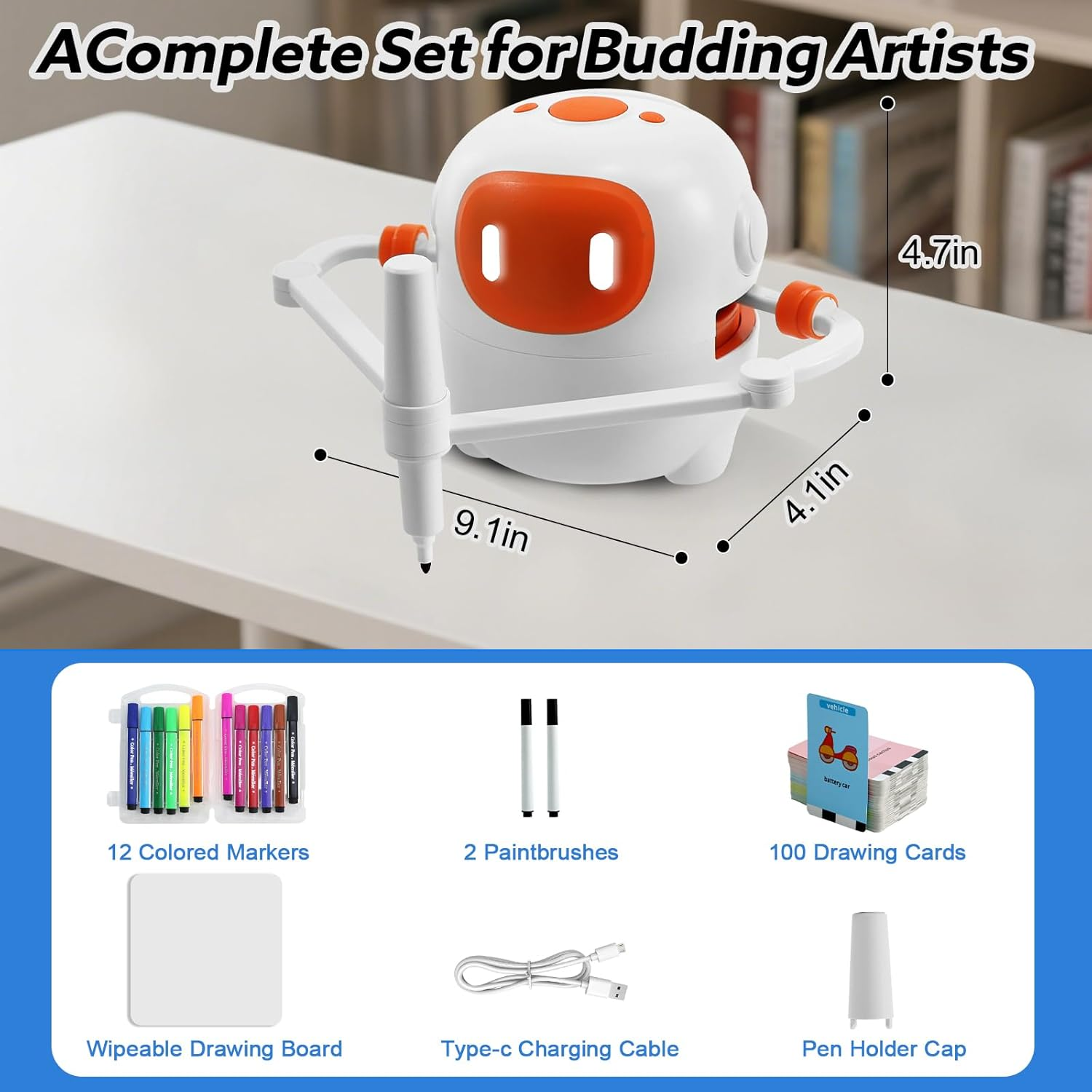 MAOCG Drawing Robot for Kids with 100 Cards, Voice Interactive Educational Drawing Machine, Montessori Painting Learning Toys for 3 4 5 6 7 8 Year Old Boys Girls Birthday Party image number 4