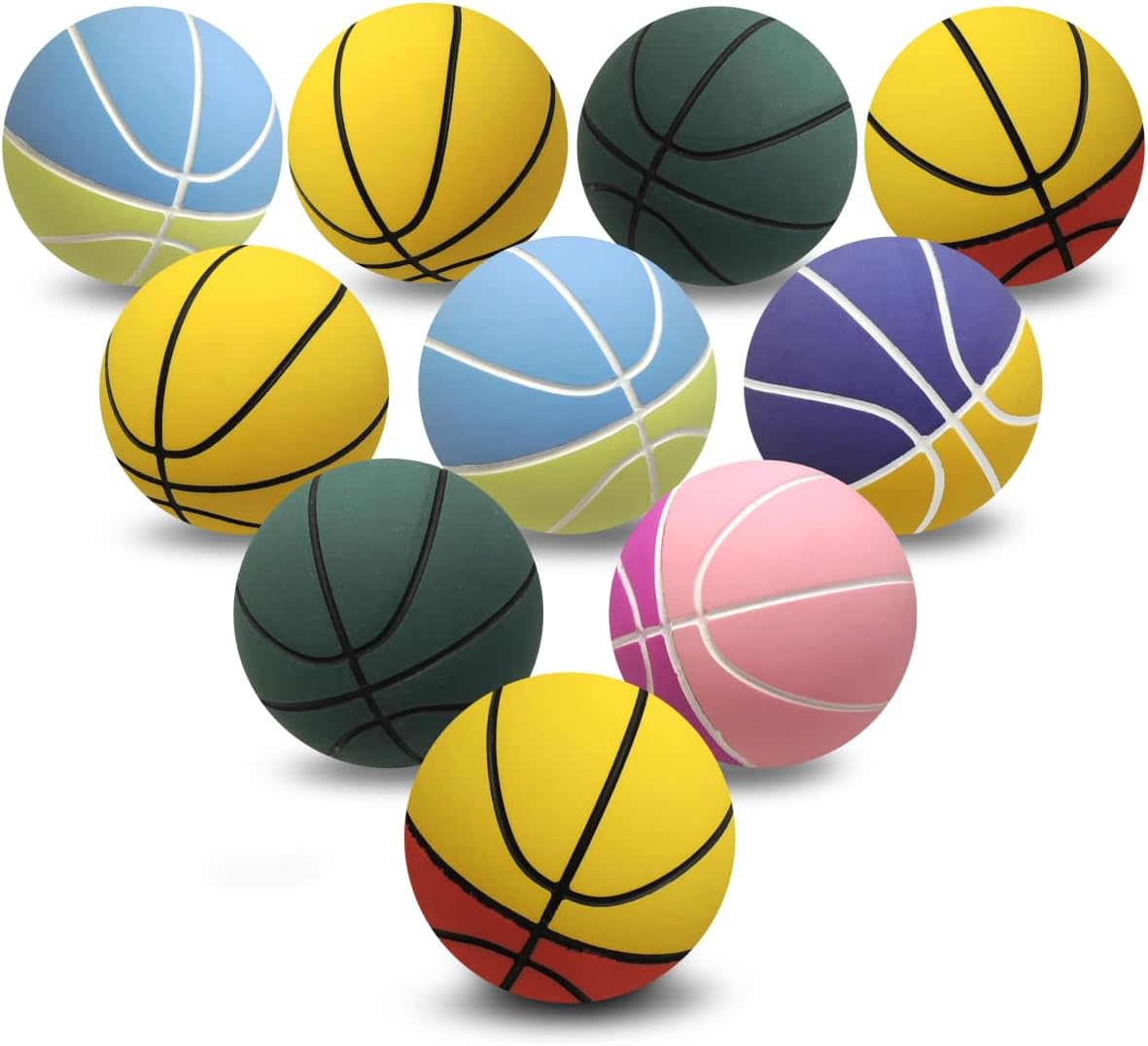 [10Pcs Pack, Random Color] Kenisy down Ball | Australian Handball | Kid Bouncy Balls 60Mm Mixed Color Party Game Bag Filler for Children | down Ball Set