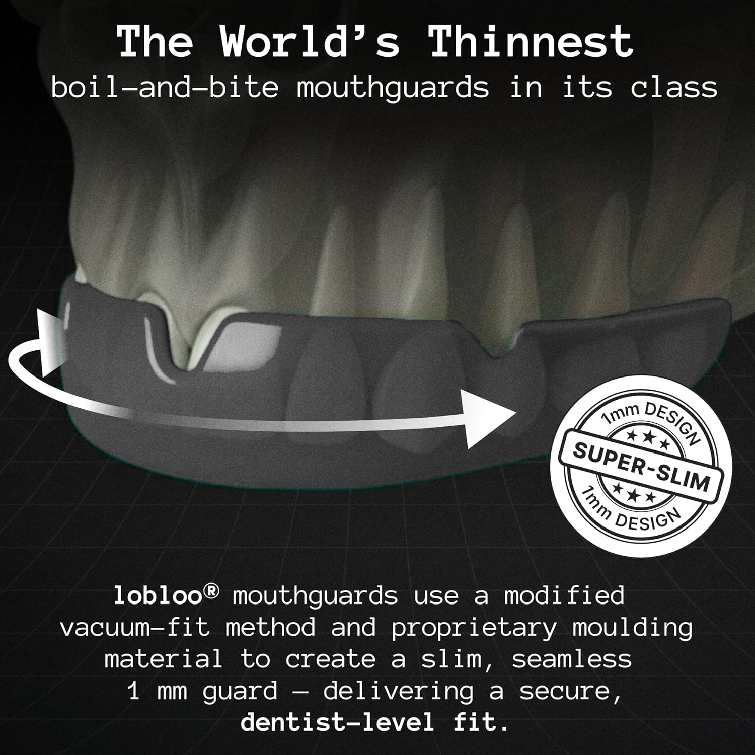 Lobloo&reg; PRO-FIT Sports Mouthguard &ndash; Ultra Slim 1Mm | Dentist-Level Protection | Precision Vacuum-Fit | Oxygen Performance | MMA, Boxing, Football, Basketball.(Medium 10-13Yrs, Black) image number 6