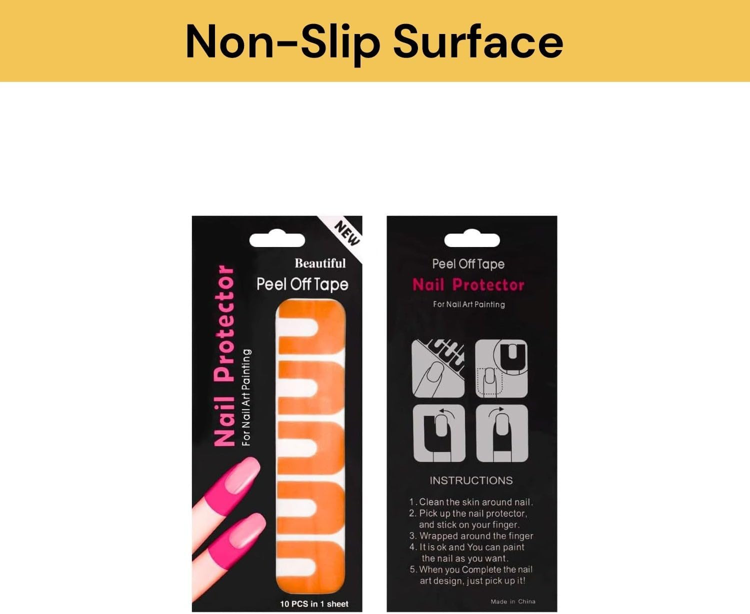 EZONEDEAL Peel off Nail Stickers Tape Spill-Proof Stickers Nail Guards Nail Polish Protector for Nails Painting Decoration Nails Protector DIY (Orange 10PCS / 1Sheet) image number 3