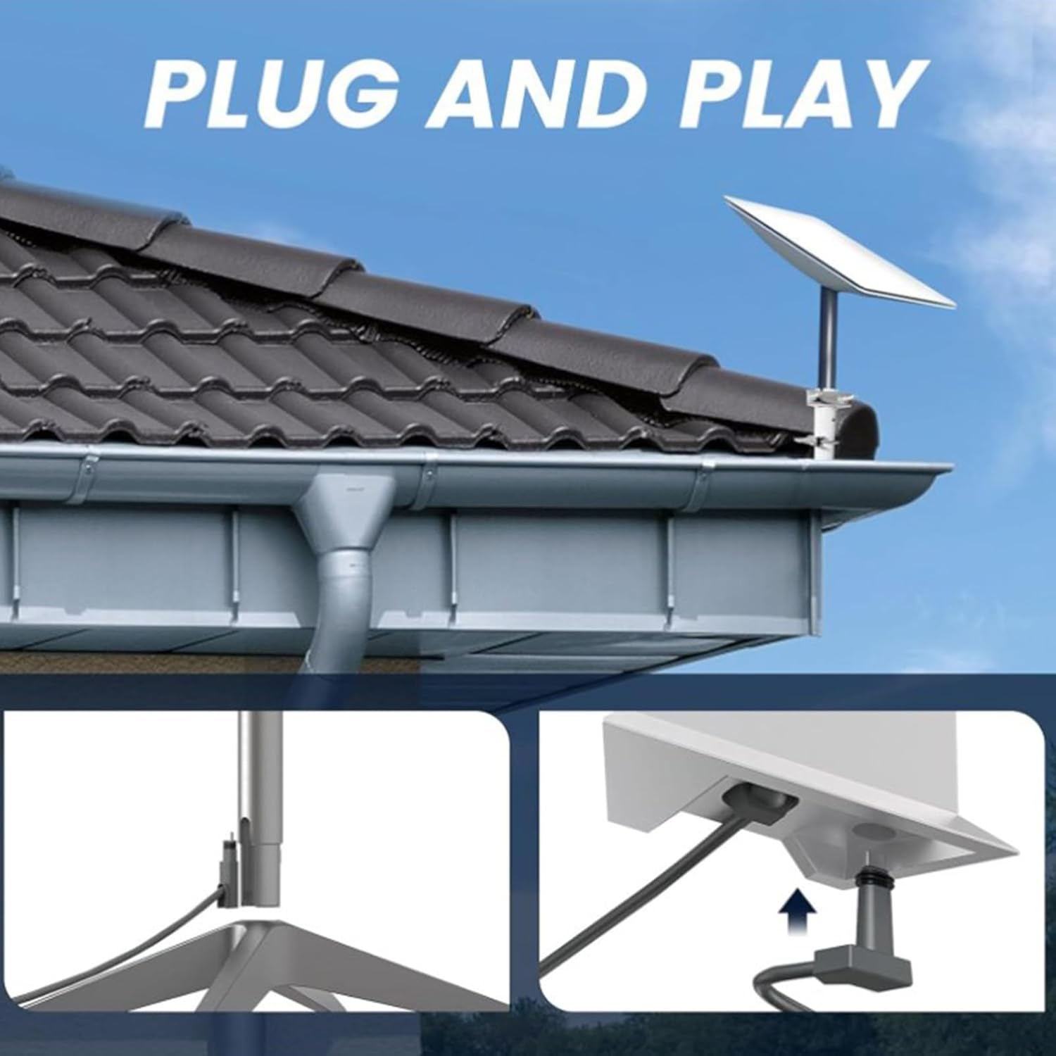 Jiawu 15FT Cable for Rectangular Satellite V2, Waterproof Extension Cable, 1200Mpbs image number 3