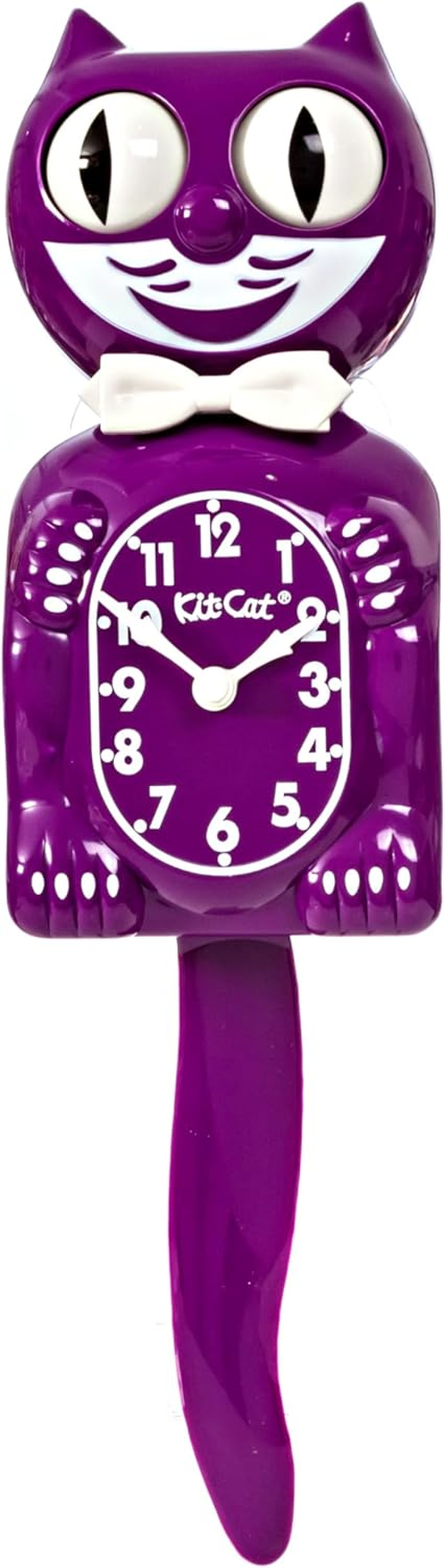 Kit Cat Klock&reg; Limited Edition White - Iconic Retro Cat Clock with Moving Eyes and Tail, Battery Operated Wall Clock, Made in USA, Perfect for Home Decor, Modern Clock, Unique Gift