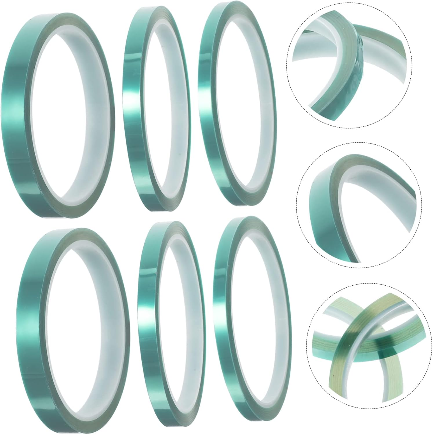 6Pcs High Temperature Adhesive Tape Insulated Masking Tape for Spray Paint Silicone Protective Film Thickness Multi image number 2