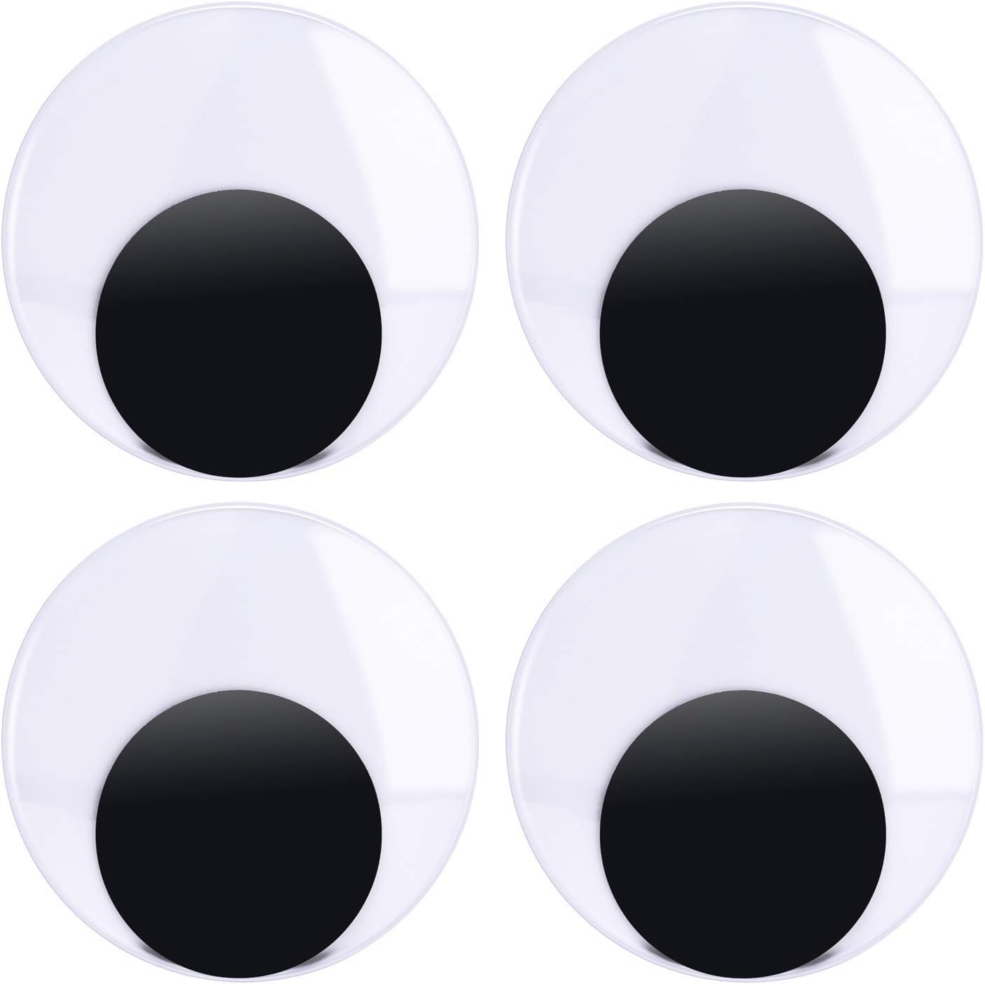 Sunmns 4 Inch Large Sized Plastic Wiggle Eyes with Self Adhesive for Craft Decorations, 4 Pack image number 5