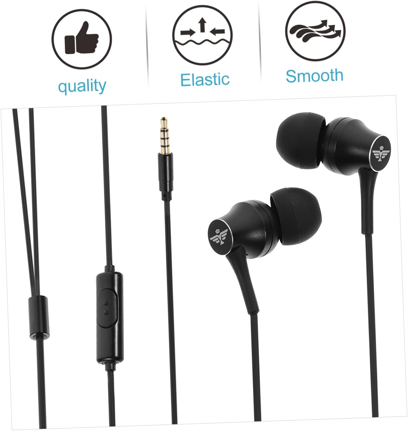 Homoyoyo Ergonomic In-Ear Earbuds with Jack Wired Earphones for Phone Tablet Laptop Desktop Comfortable Fit Powerful Bass Stable Sound Quality Easy Control Random Color image number 6