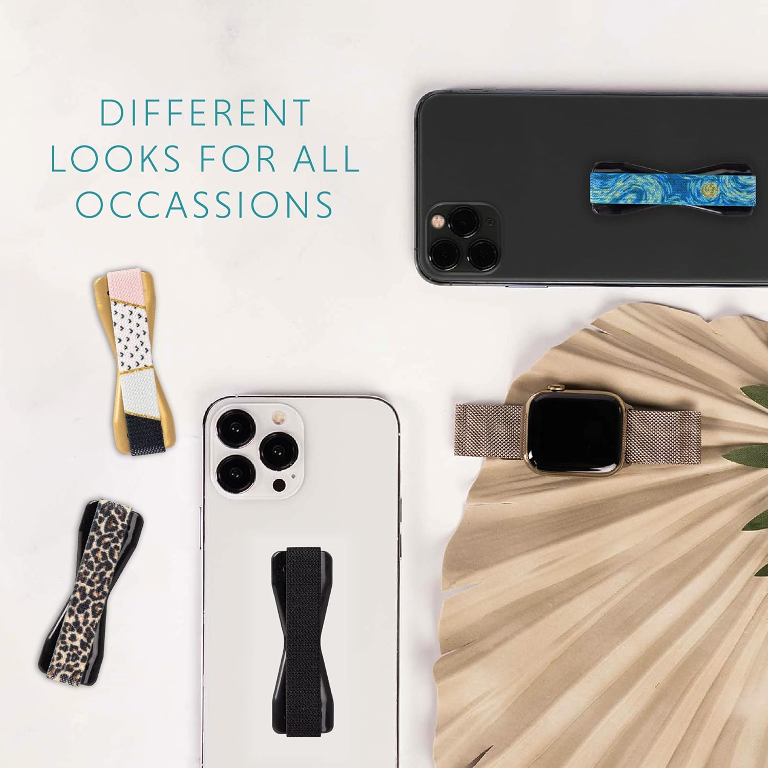 Lovehandle Universal Grip for Most Smartphones, Mini-Tablets and Cases, Black Elastic Strap with Black Base, Lh-01Black