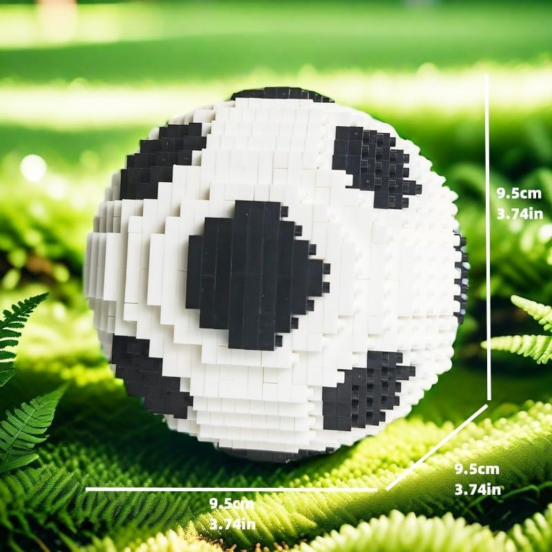 STEM Projects for Kids Ages 8-12,850Pcs Basketball Building Blocks Set,Football Building Blocks Set,Gifts for 8-14 Year Old Teen Boys Girlsdecorations Gift (White & Black Football) - Purple  Yellow Basketball image number 7