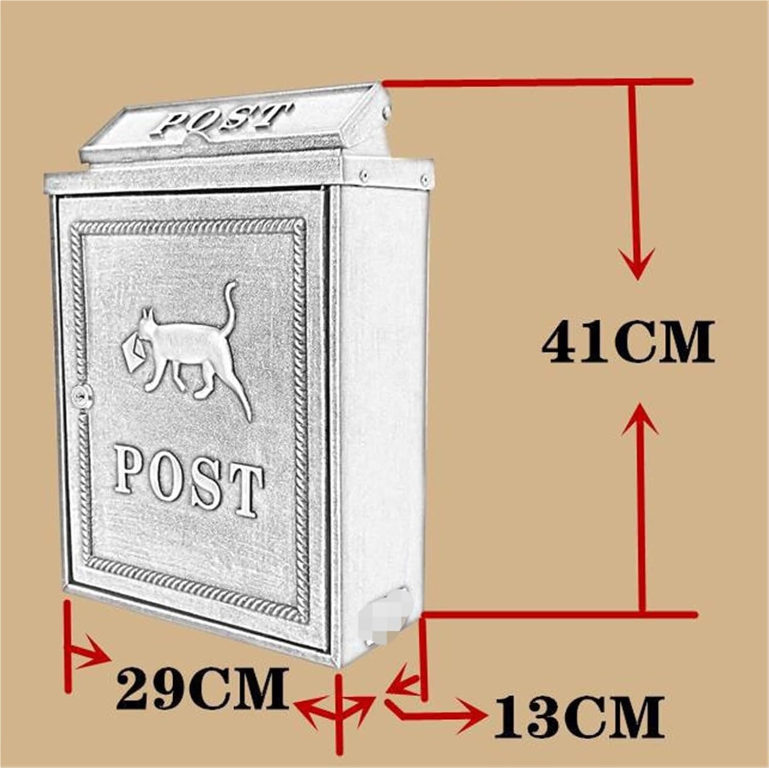 Letterbox Dropbox outside Wall Mount Locking Mailbox with Sturdy Key Lock Outdoor Security Post Box Post Box(Black)