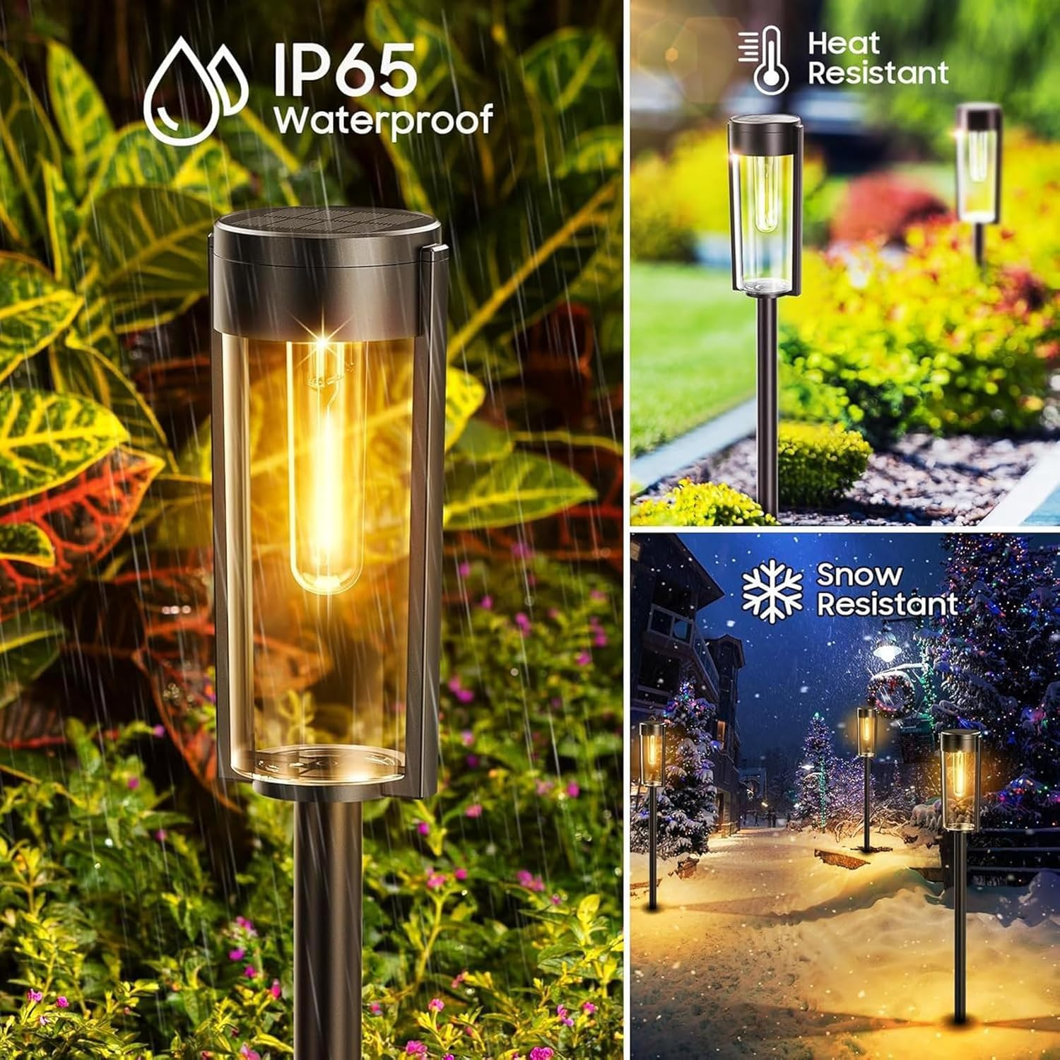 8 Pack Upgraded Solar Pathway Lights Outdoor, Bright Solar Garden Lights Outdoor Waterproof, Auto On/Off Outdoor Solar Lights for Yard Landscape Path Lawn Patio Walkway (8Pack Round) image number 4