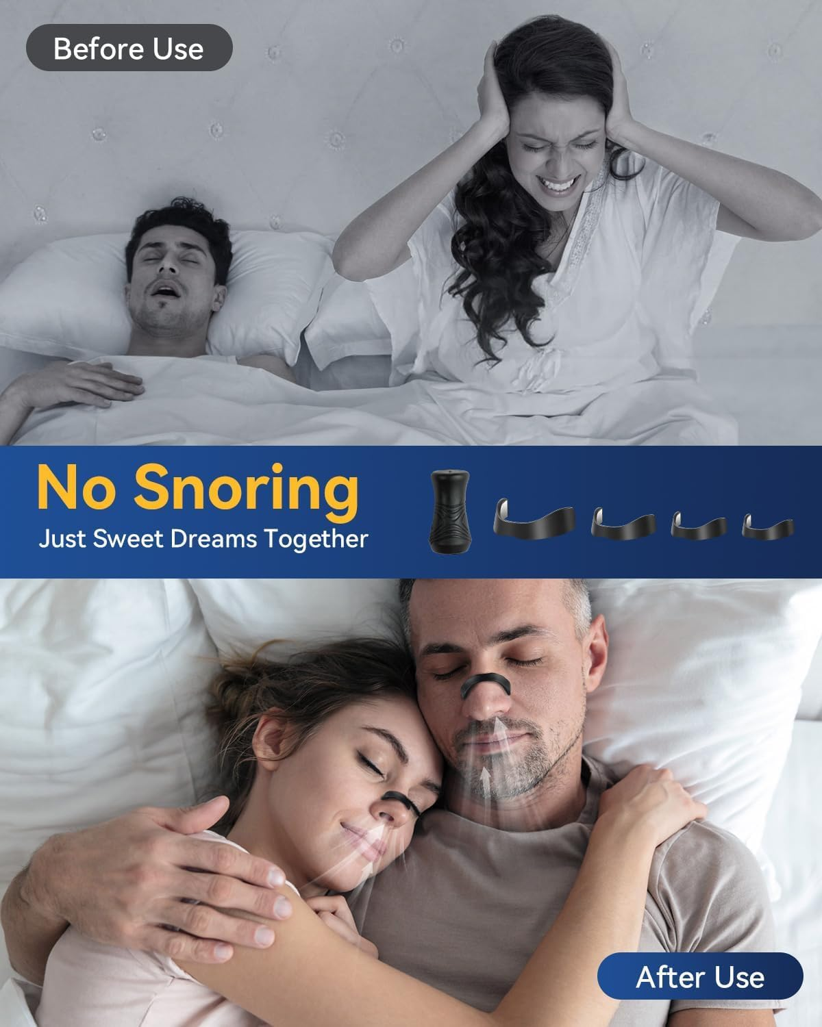 Magnetic Anti-Snoring Nose Strips (30-Day Value Pack) | Reusable Nasal Dilator for Increased Oxygen & Better Sleep | Non-Invasive, Drug-Free Snore Relief (Black) image number 1