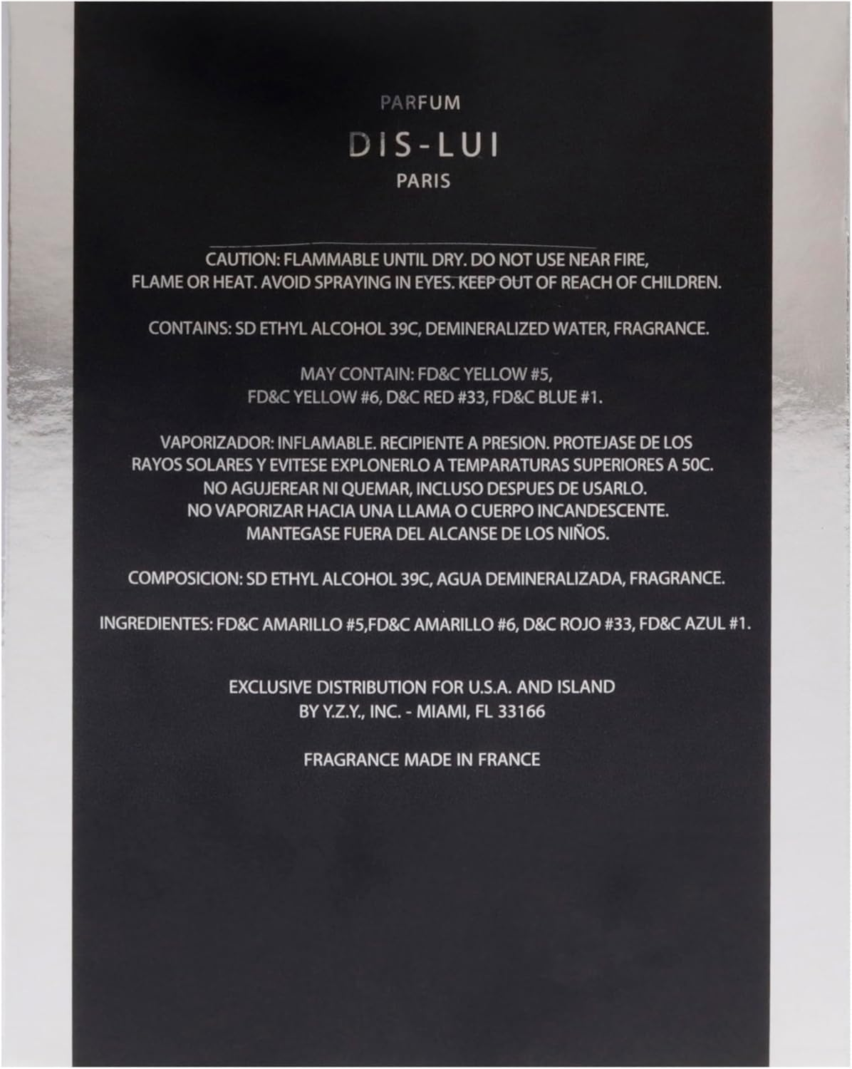 Dis Lui by YZY Perfume for Men - 3.4 Oz EDP Spray