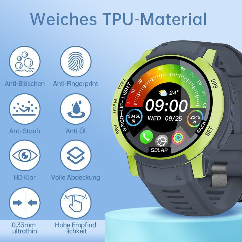 Tempered Glass Screen Protector for Garmin Instinct 2 / 2S 40 Mm Film, Pack of 2 Screen Protectors for Garmin Instinct 2 / 2S 40 Mm Screen Protector, Anti-Scratch Sans Bulless, Fingerprint Compatible