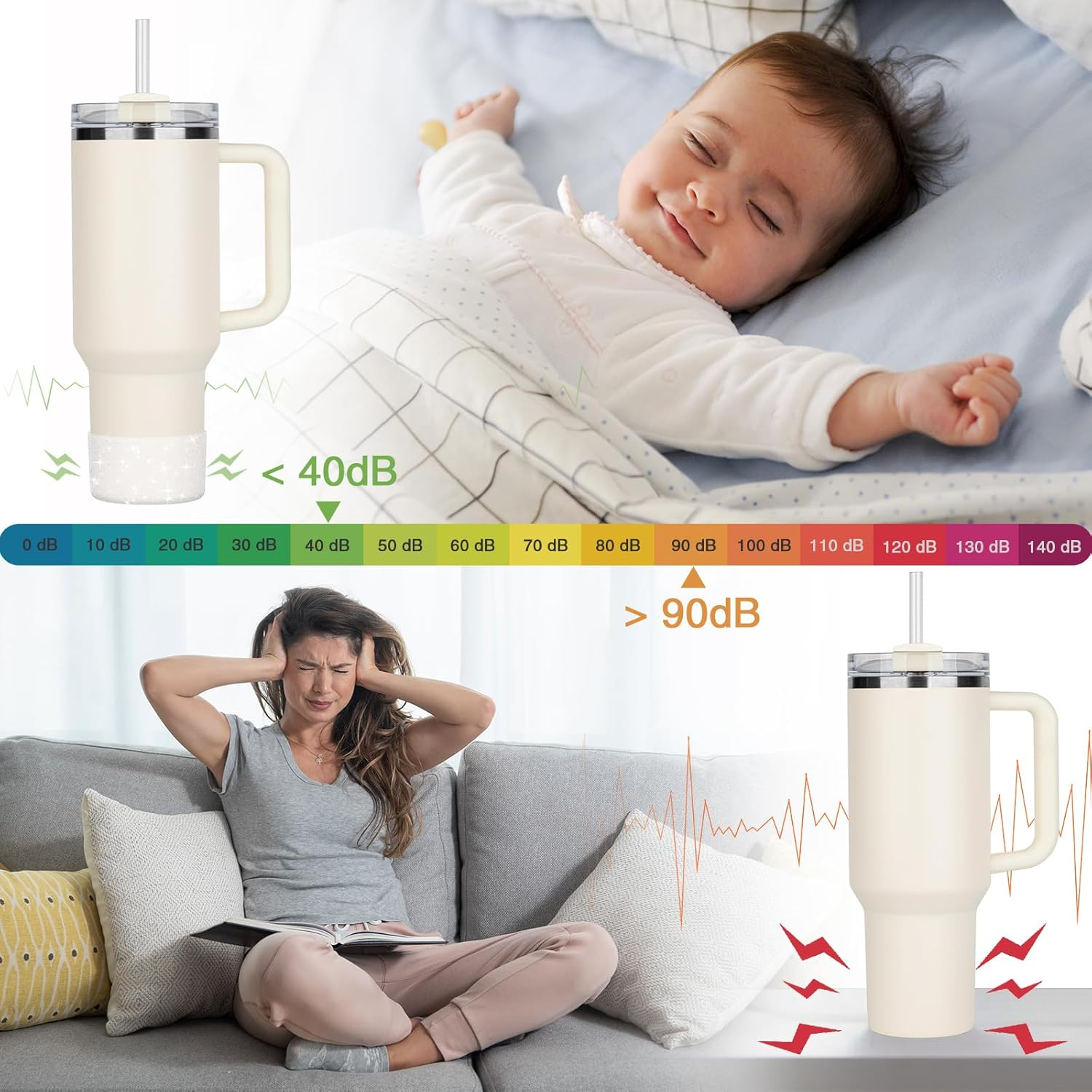 Piccircuit Silicone Boot for Stanley Cup 20-40Oz & Hydroflask 12-24Oz, Glitter Tumbler Accessories, Bottom Protector, Clear (2PCS) - Black image number 4