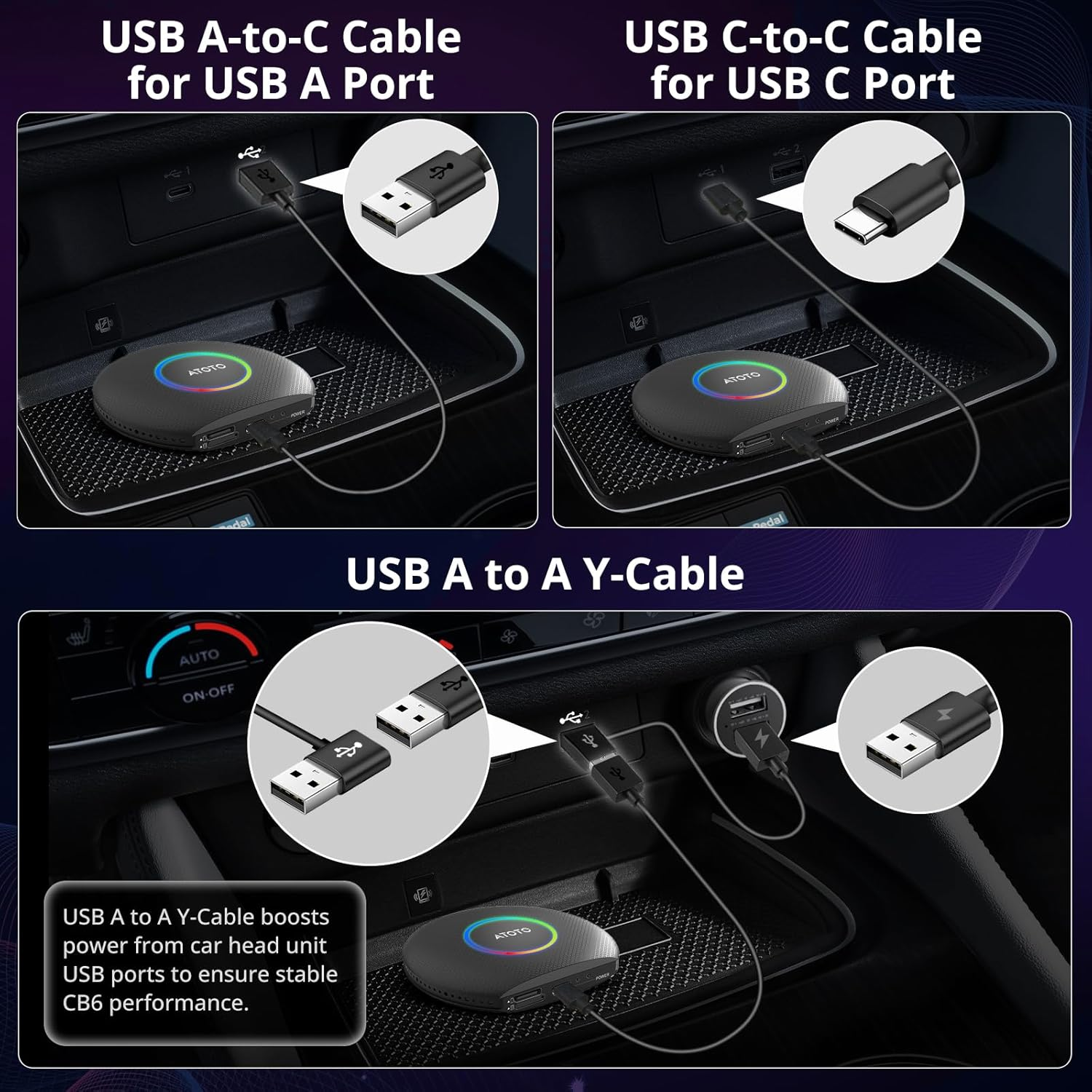 CB6 Carplay AI Box - 2025 Upgrade Wireless Carplay Adapter, Plug & Play Android AI Box with Drivechat, GPS, Compatible with Youtube, Android 13, 2 BT, 4G LTE, 4G+64G, Black image number 4