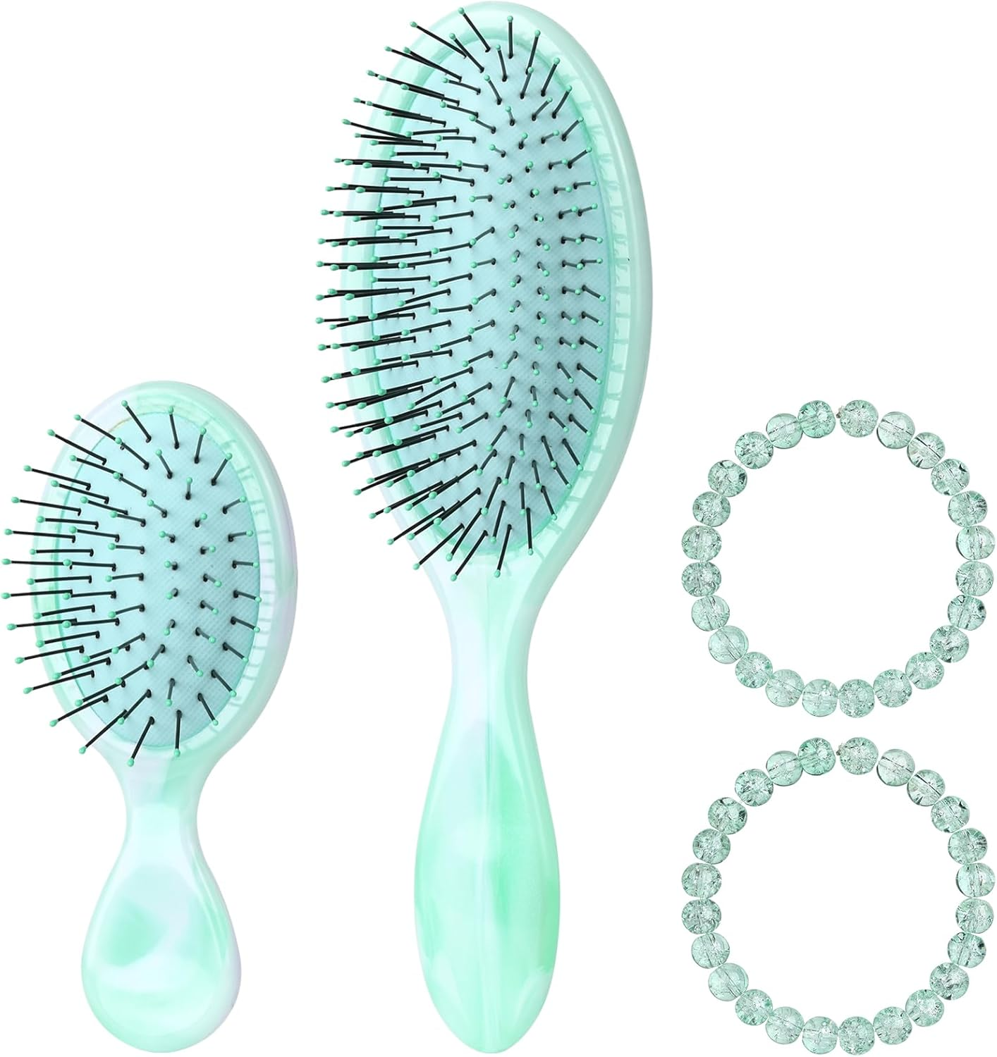 Daily Gard 2 Pack Detangler Hair Brush and Mini Hair Brush, Dry and Wet Hair Brush for Women Men Girls, Detangling Hairbrush for Wet/Dry/Curly/Thick/Long/Wavy/Damaged Hair, Blue